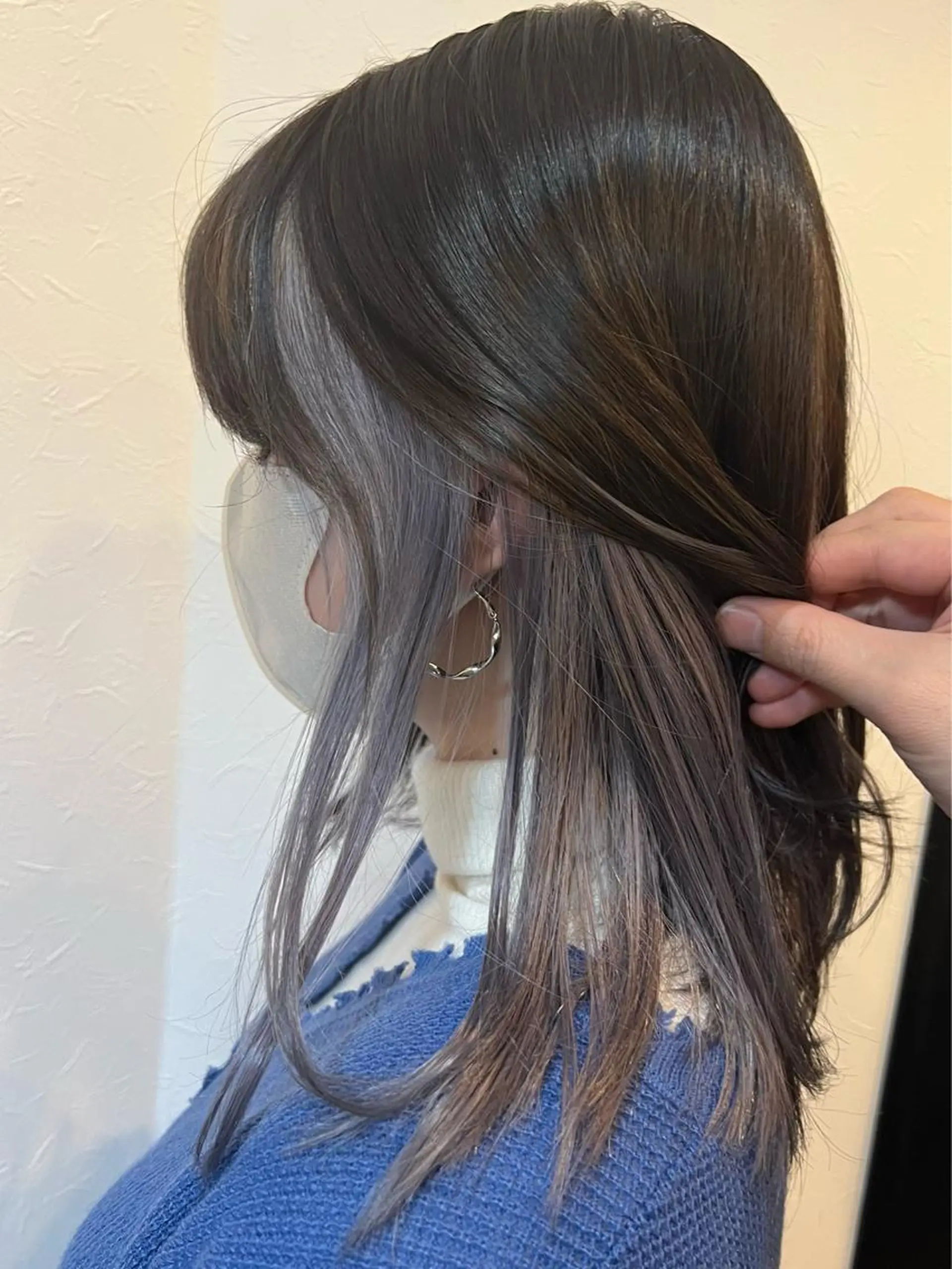 セミロング カラー アッシュ アッシュグレー ホワイトアッシュ ☺︎Ayaka ☺︎のヘアスタイル
