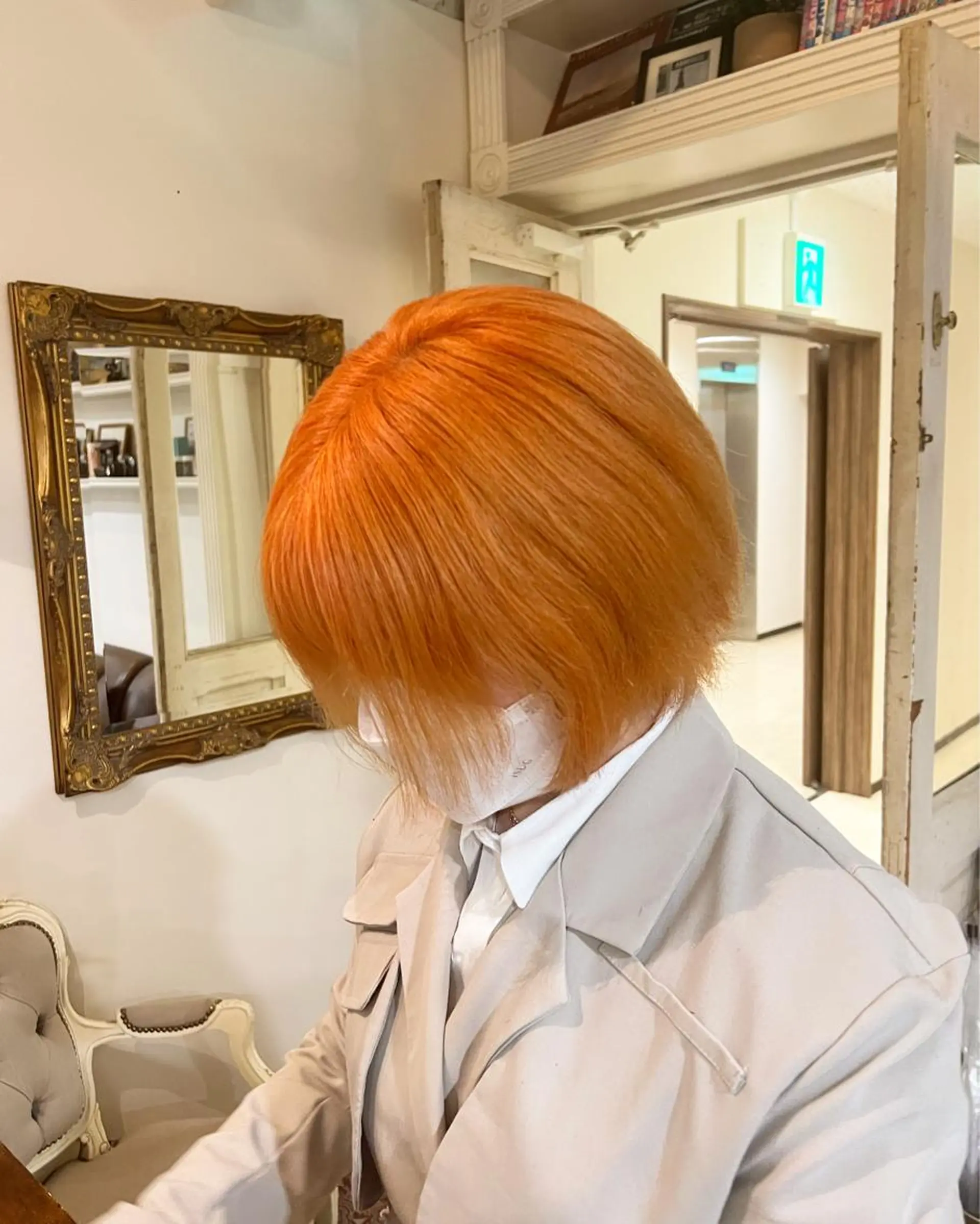 ショート カラー ヘアアレンジ オレンジ ヘアカラー トリートメント ヘアセット 金子 廉のヘアスタイル