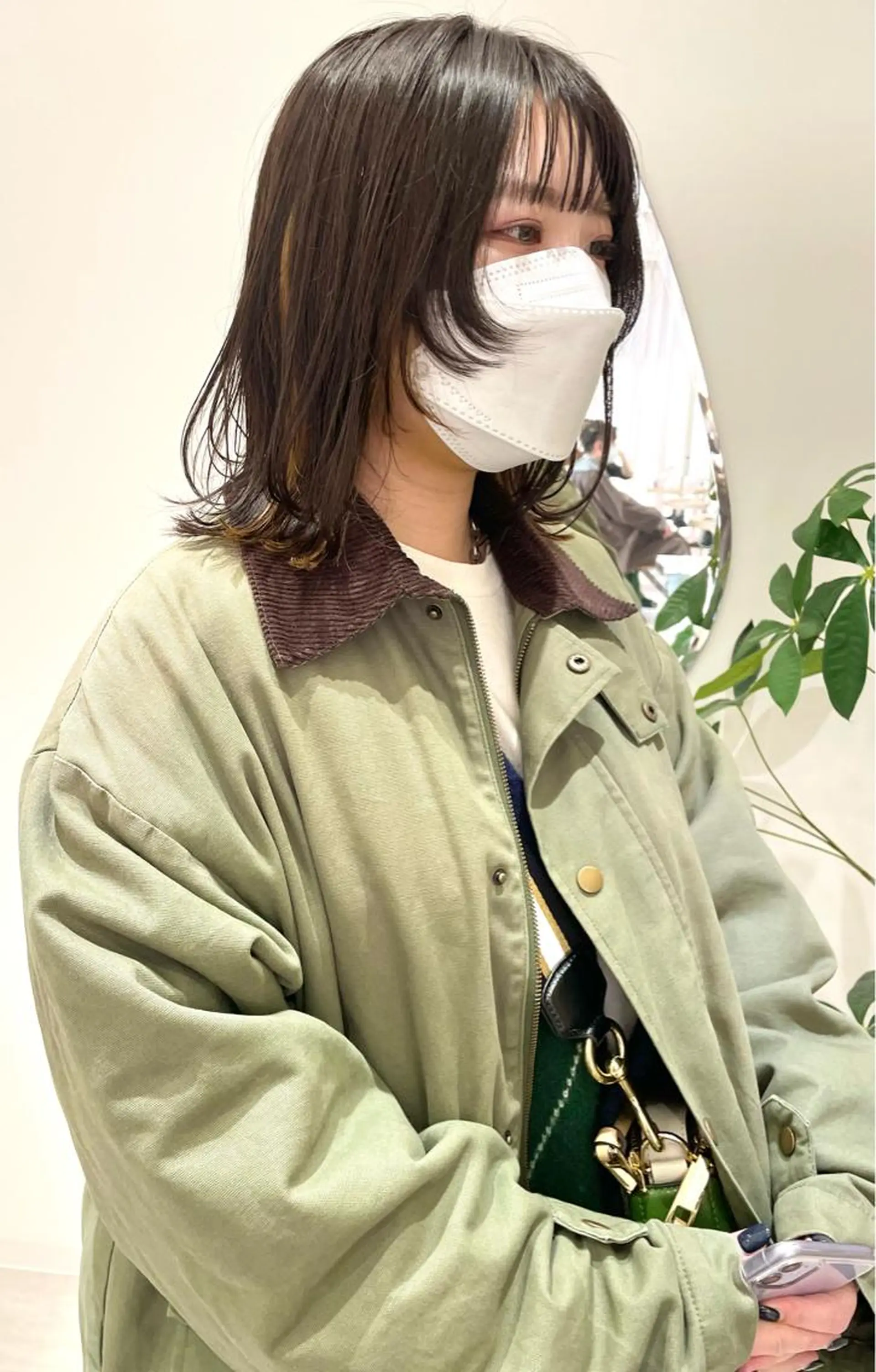 ミディアム カラー ベージュカラー ブラウンカラー ダークブラウン カット トリートメント レイヤー/ボブ/ 顔周り/yukinaのヘアスタイル