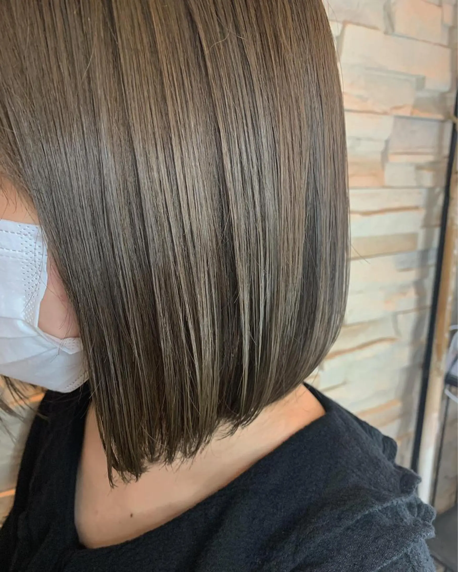 ミディアム カラー カット ヘアカラー トリートメント 菅野 愛のヘアスタイル