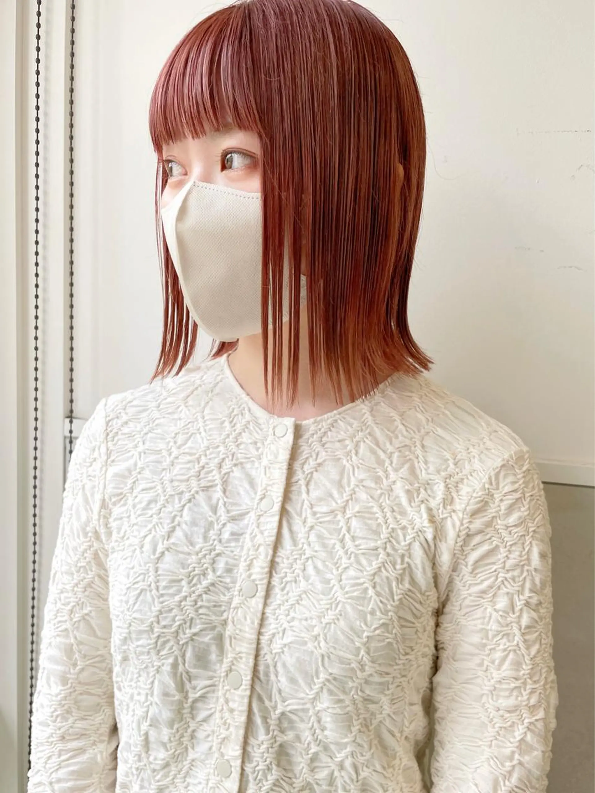 ミディアム カラー オレンジ カット ヘアカラー 齋藤 咲のヘアスタイル