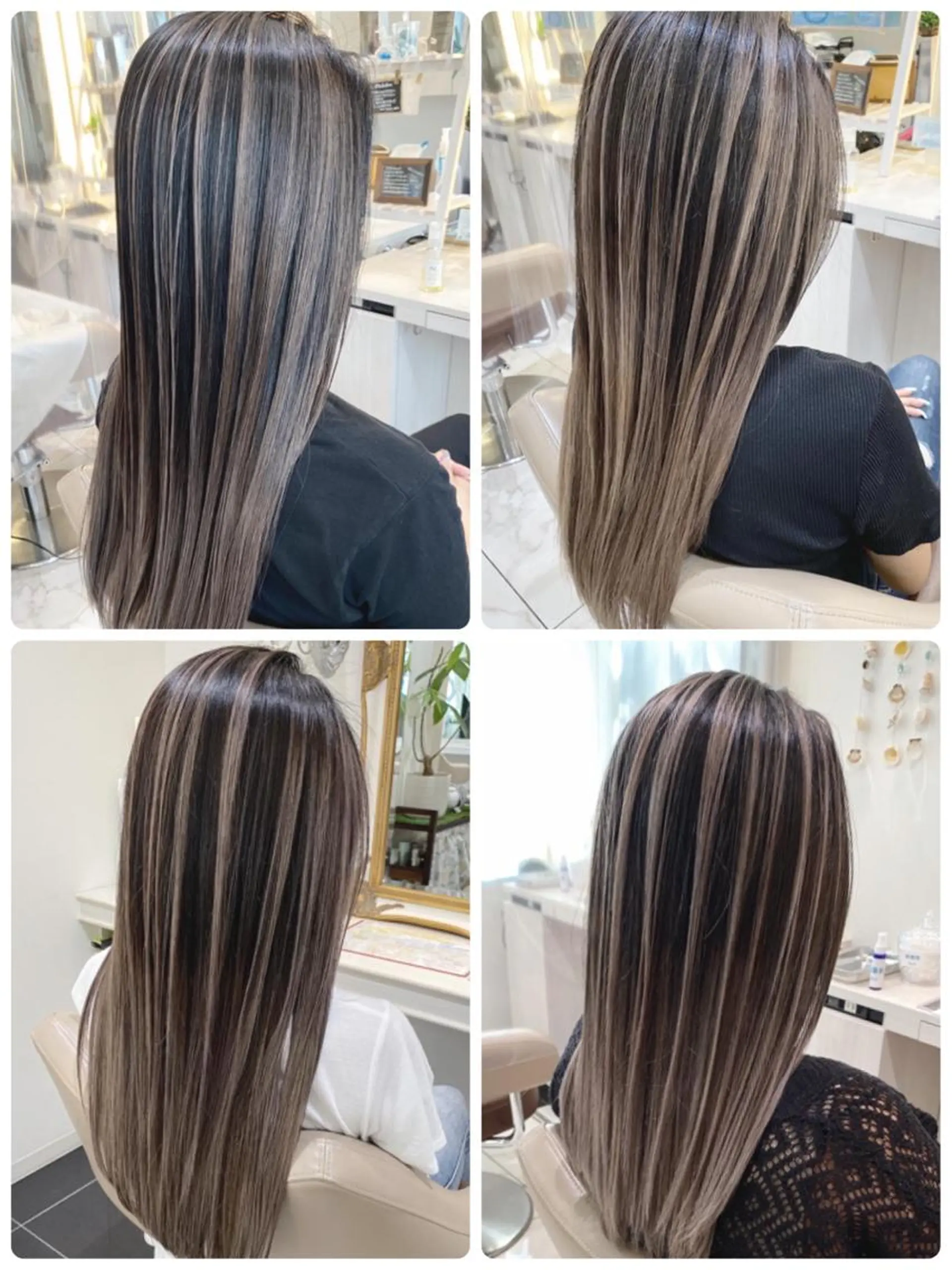 セミロング カラー バレイヤージュ 髪質改善 レイヤーカット カット ヘアカラー トリートメント 山崎俊輔/髪質改善 /バレイヤージュのヘアスタイル