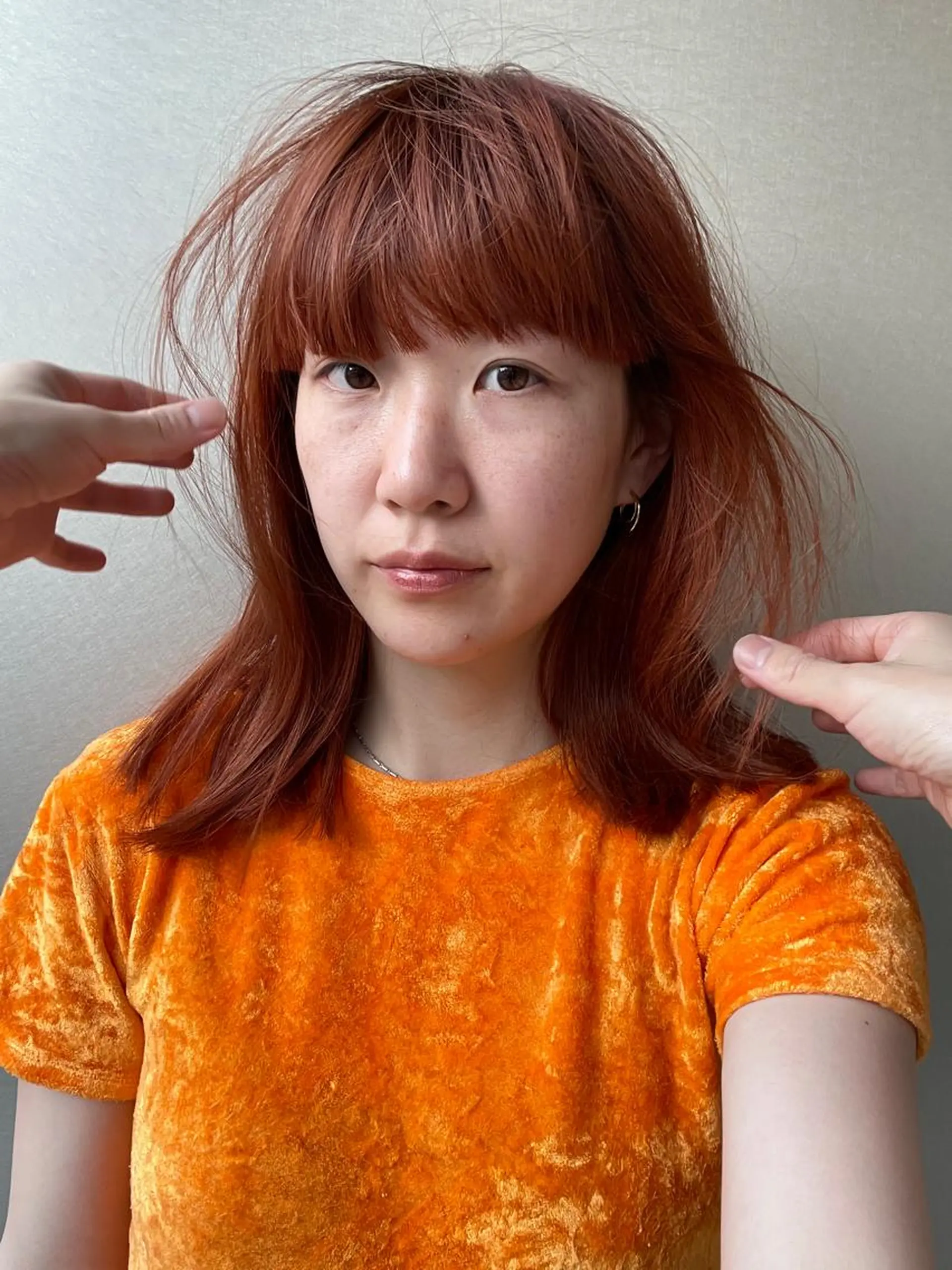 ミディアム カラー ブラウンカラー オレンジ オレンジブラウン 吉田一輝 外国人パーマのヘアスタイル