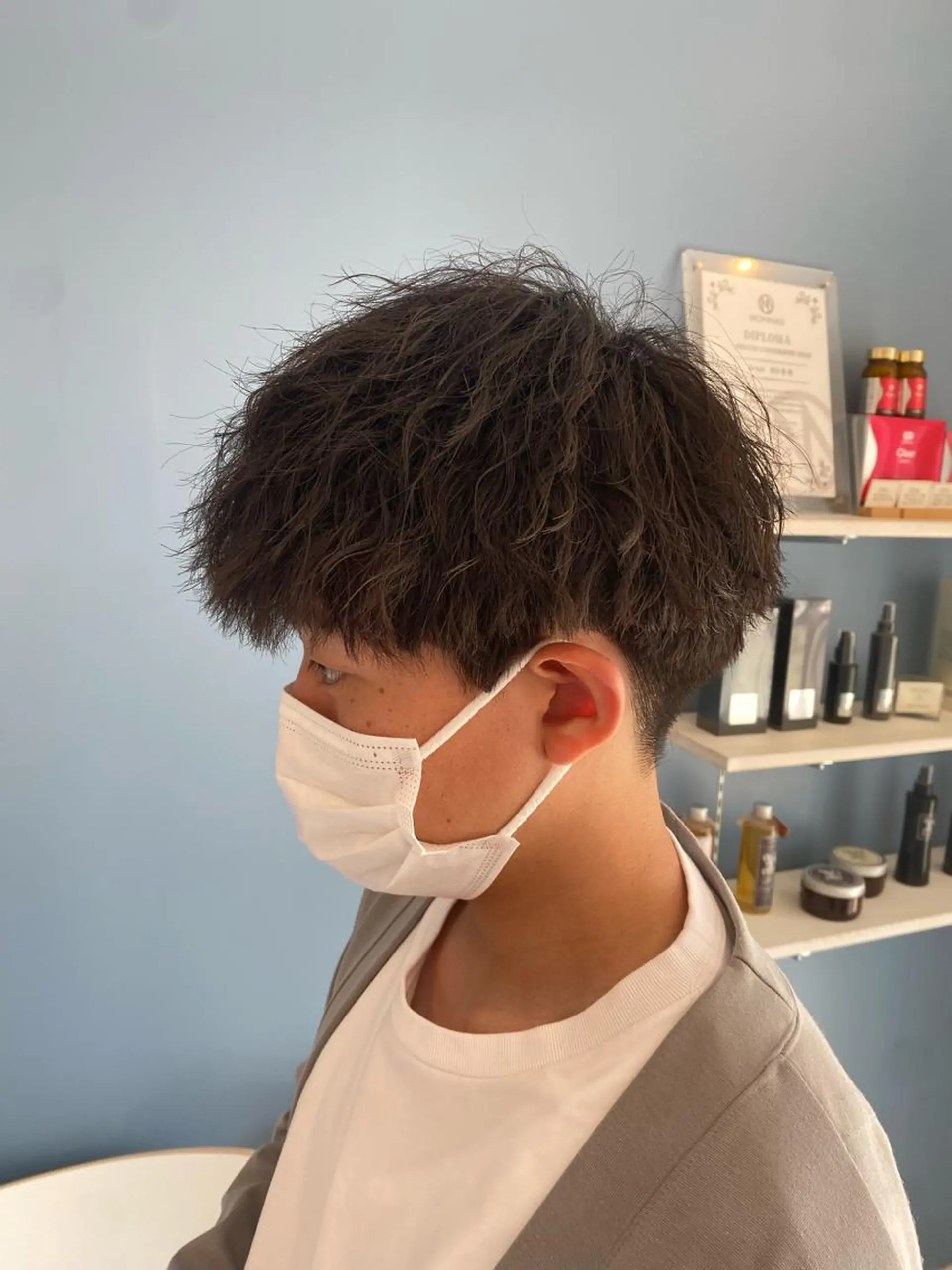 ショート パーマ メンズ メンズパーマ 髪質改善 スパイラルパーマ 松林 大暉のヘアスタイル