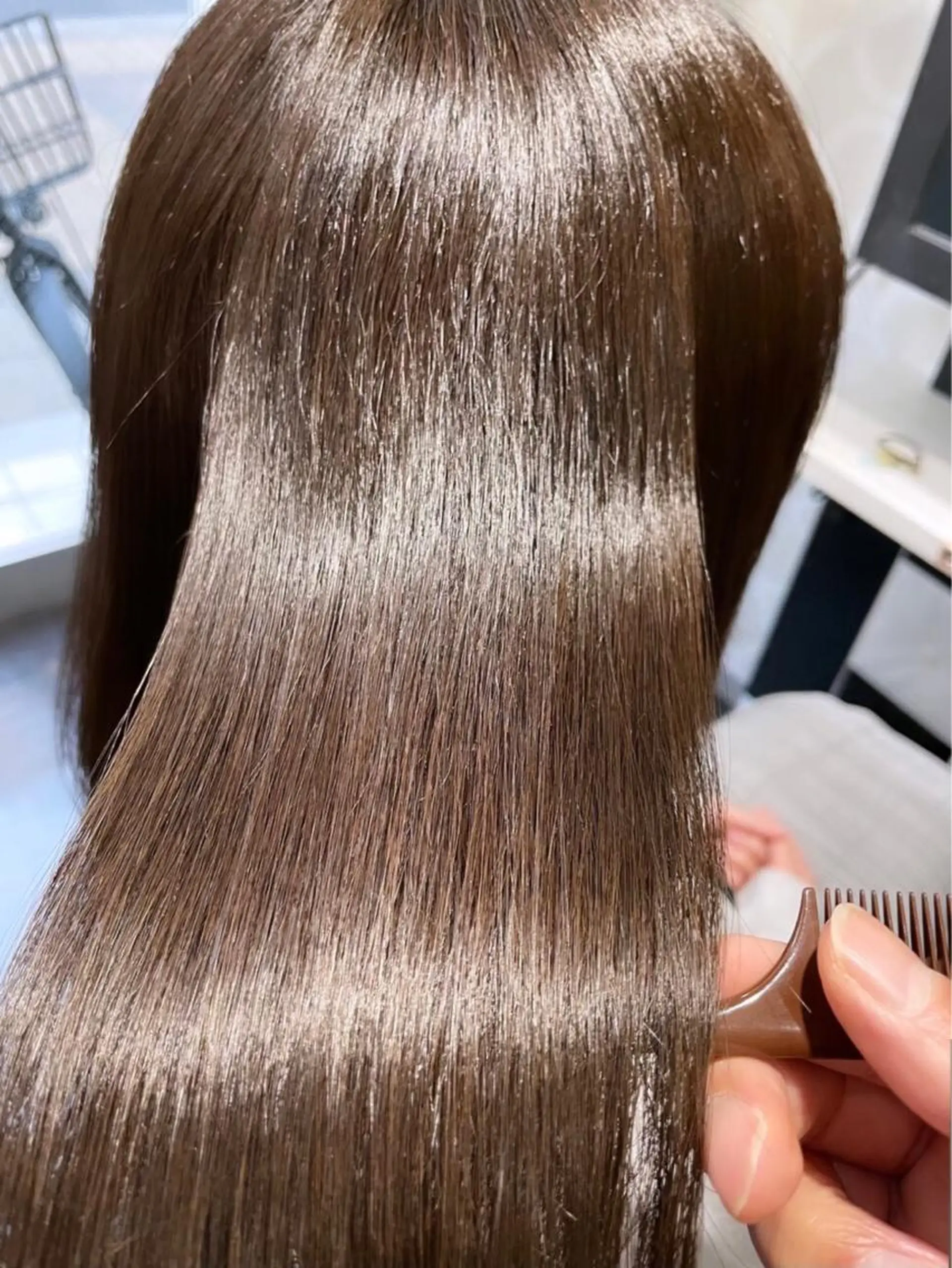 ロング 縮毛矯正 カット ヘアカラー 縮毛矯正 トリートメント 韓国ヘア ♡tomimaのヘアスタイル