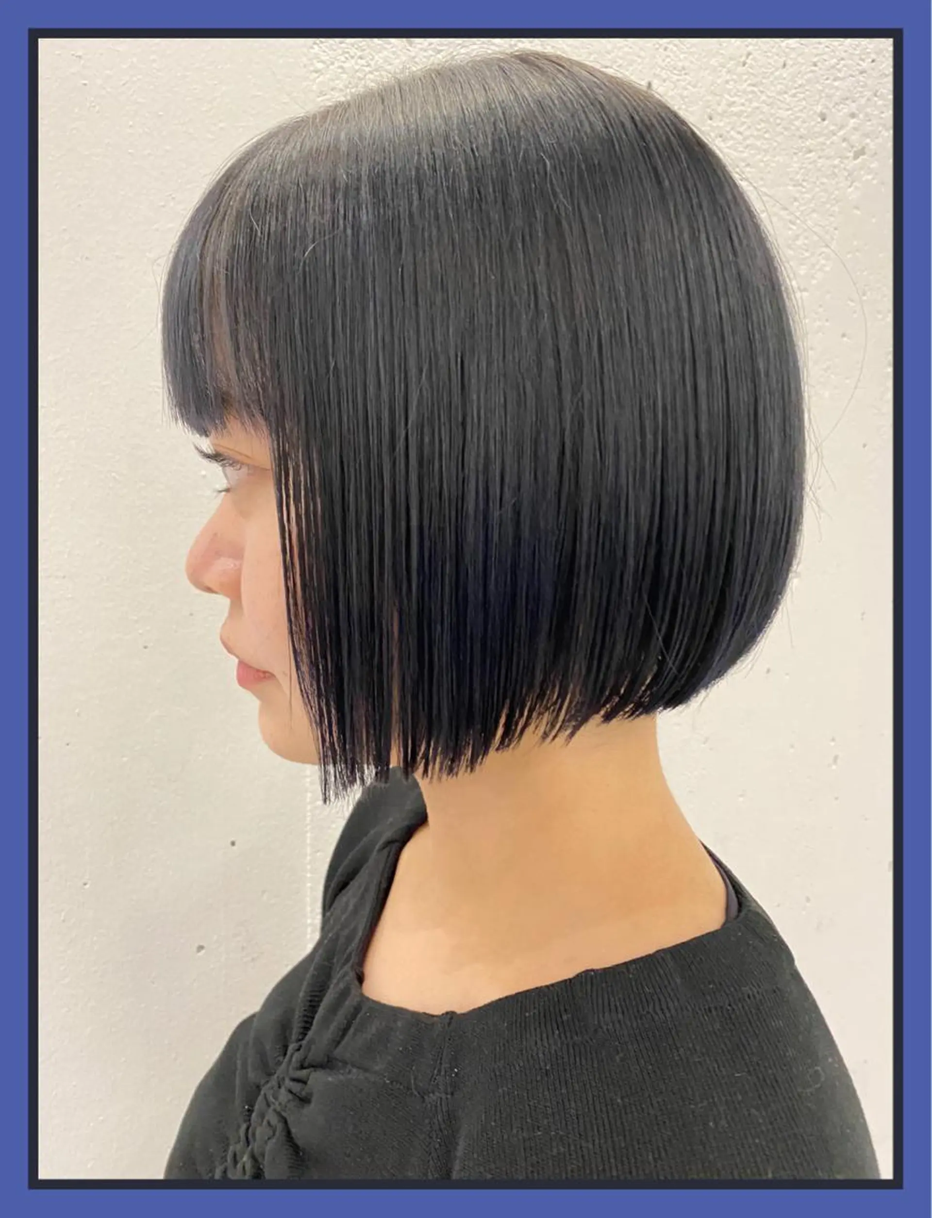 ミディアム カラー ネイビーカラー カット ヘアカラー 広島/ボブ/レイヤー 🌿‬wakabaのヘアスタイル