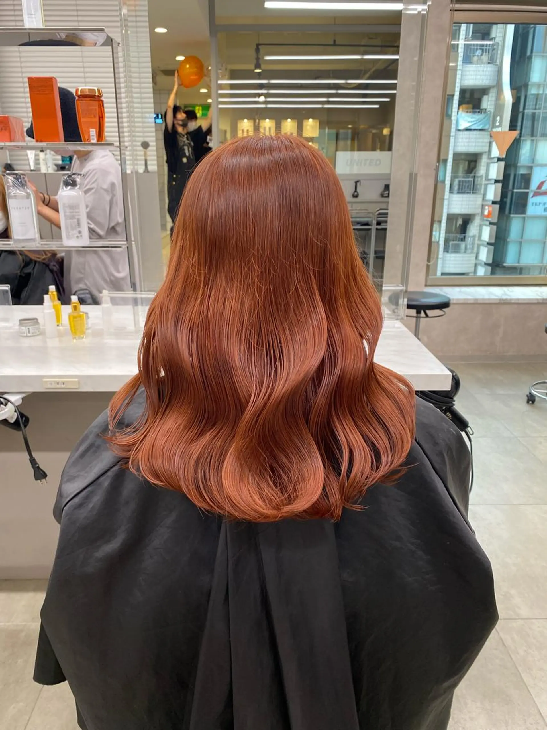 ミディアム カラー ヘアアレンジ キッズ ベージュカラー オレンジ オレンジベージュ TRUNAIL&EYE所属・TRU Shino🦋のマツエク・マツパデザイン