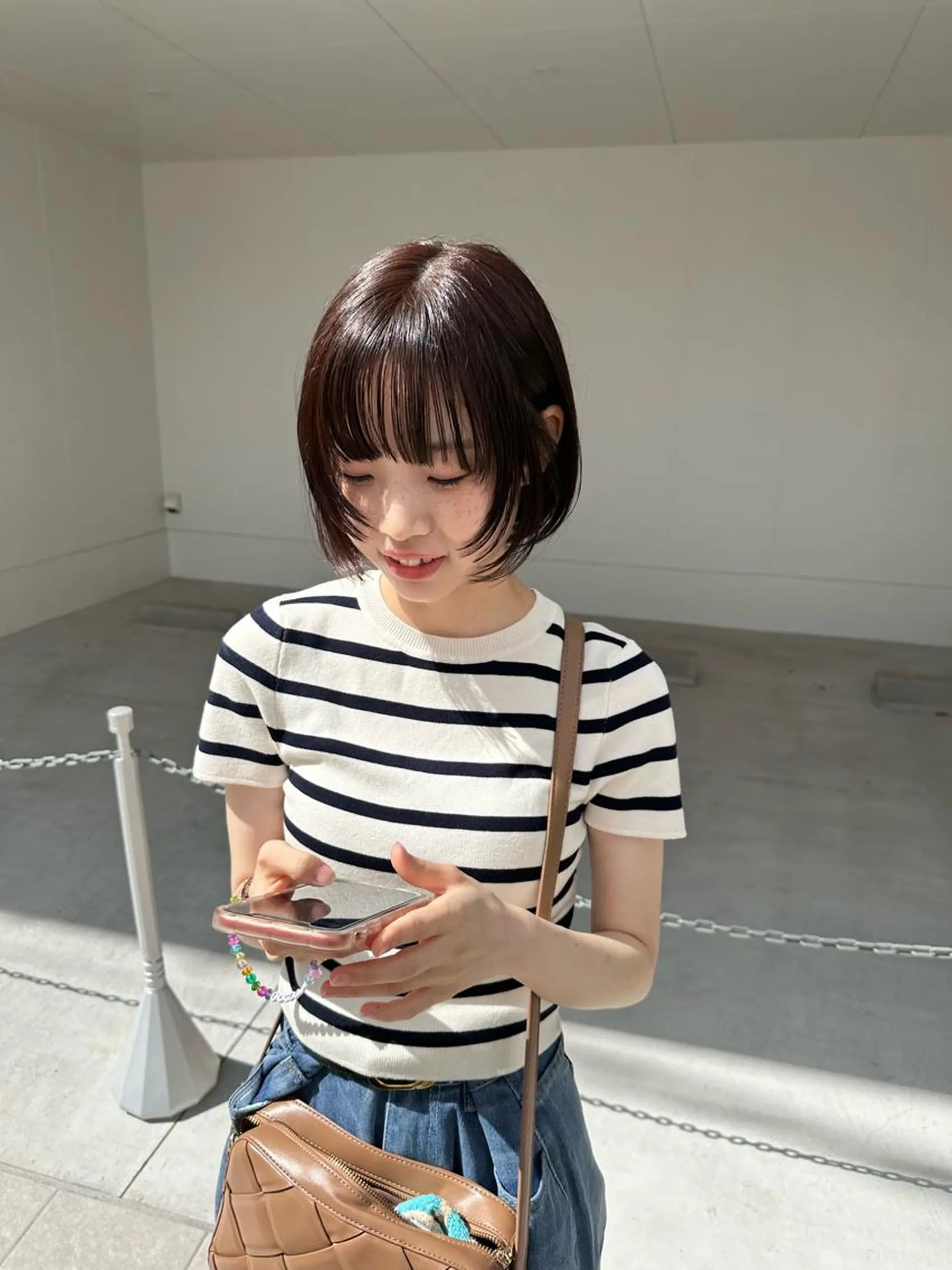 ショート カラー ボブレイヤー ボブ レイヤーカット ヘアカラー トリートメント 高橋 みく/ minim 暖色のヘアスタイル