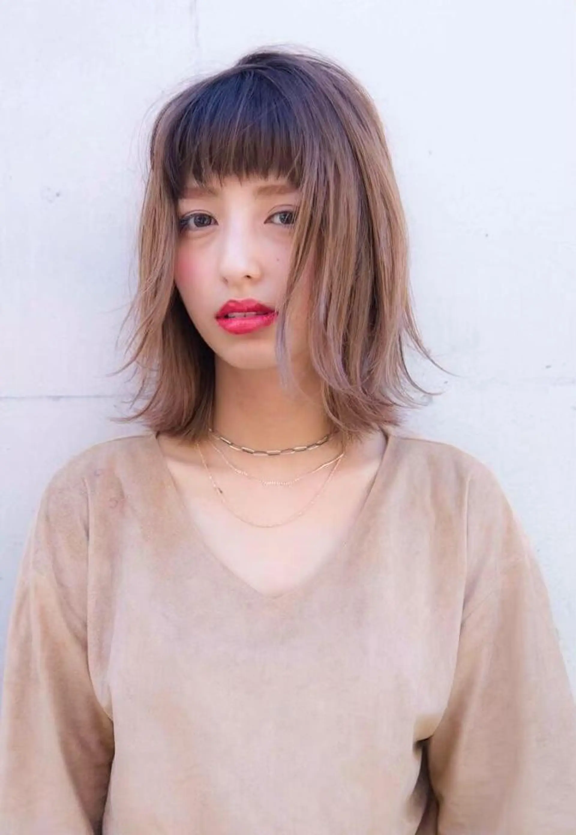 セミロング 外国人風カラー MUSASHI ブリーチカラー◎のヘアスタイル