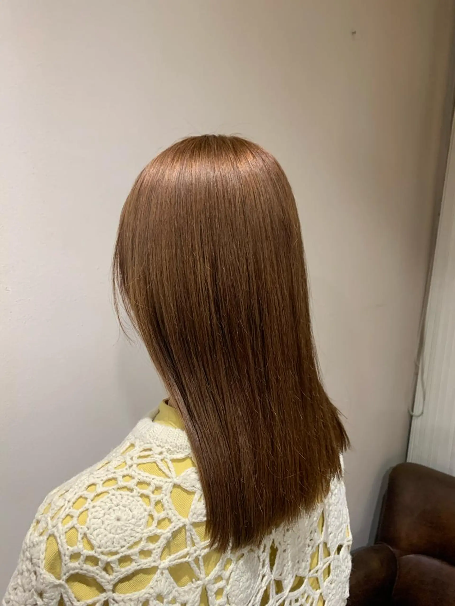 セミロング カラー ブラウンカラー ヘアカラー トリートメント ヘアセット 金子 廉のヘアスタイル