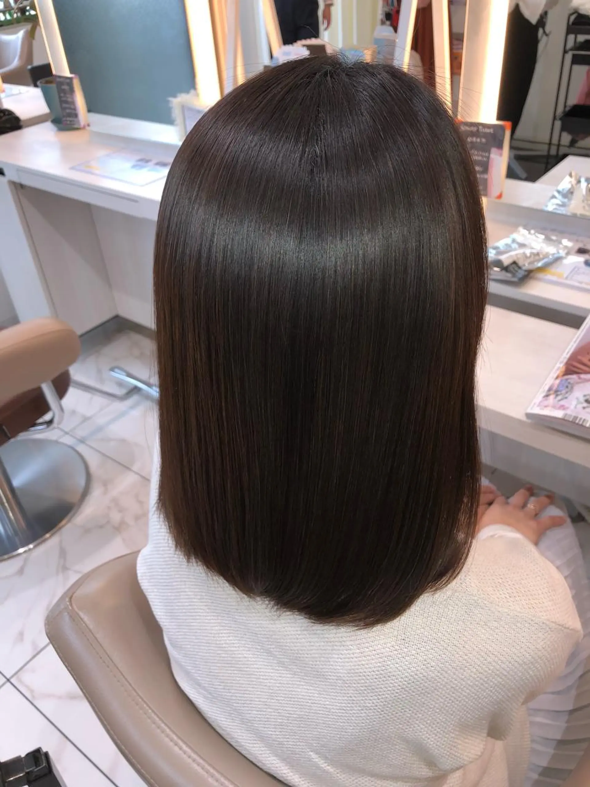 ミディアム ミディアムパーマ 髪質改善 トリートメント 安井　昴 💫ブリーチ縮毛矯正のヘアスタイル