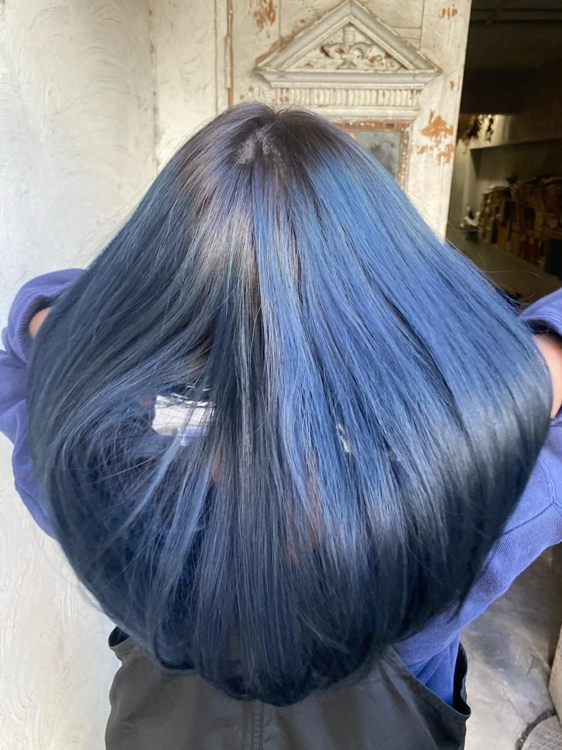 ロング カラー ブルーカラー ネイビーカラー お任せヘア☘️☘️ 及川渚のヘアスタイル