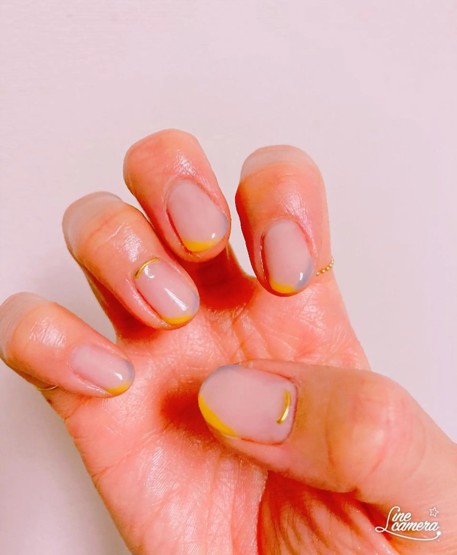 ネイル フレンチネイル 黄色 wooone所属・鶴橋wooone nail.rieのネイルデザイン