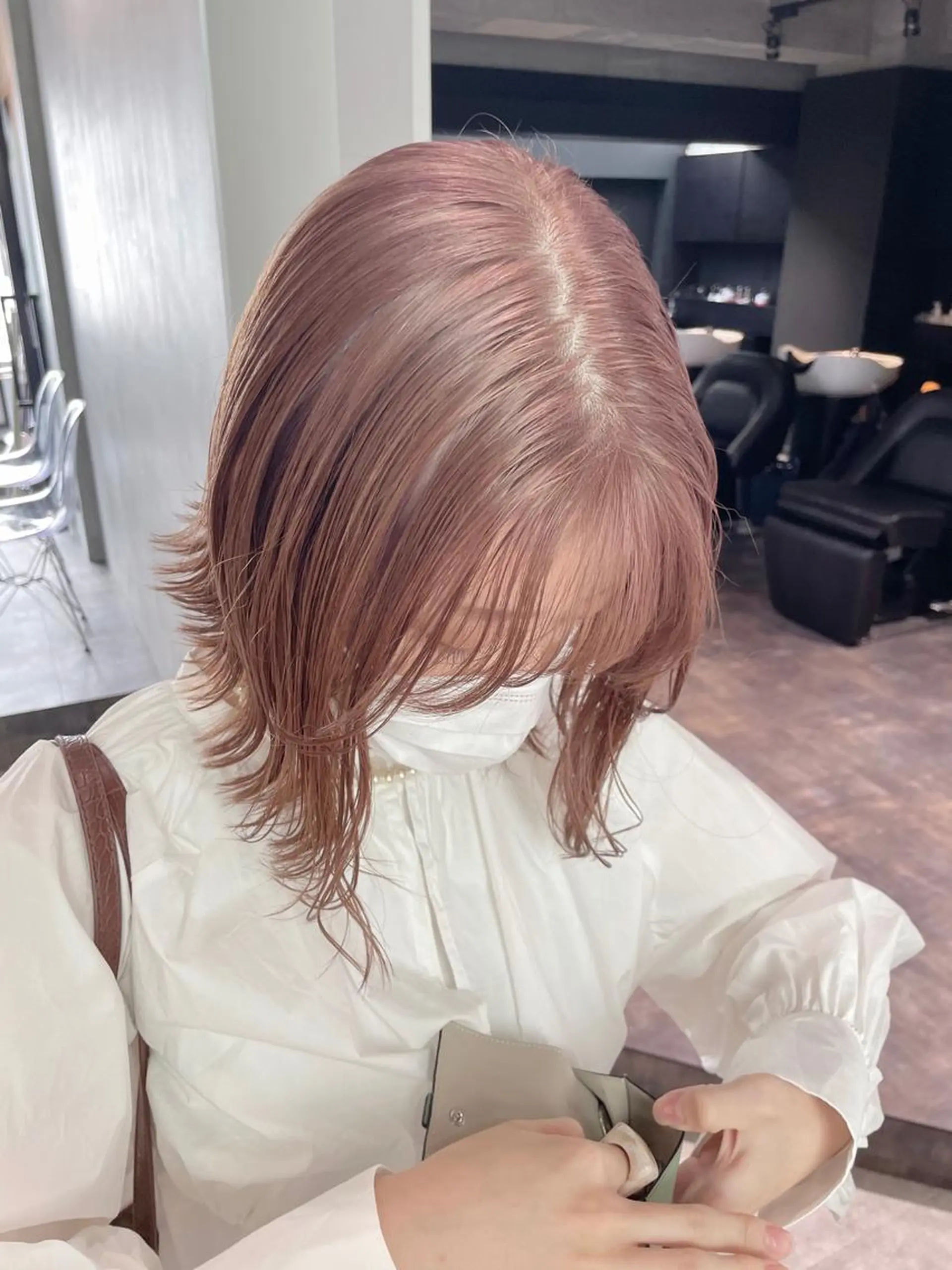 セミロング カラー ベージュカラー ミルクティーベージュ ヘアカラー トリートメント MiL所属・✨ハイトーン✨ 濱田知孝のヘアスタイル