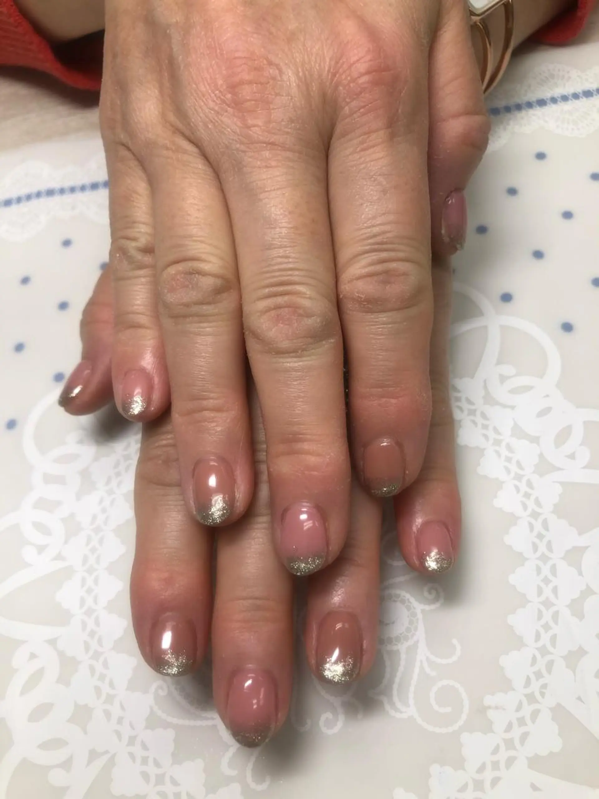ネイル ラメ(グリッター) ラメグラデーション ピンク シルバー 吉野✨ ネイルデザイナー✨のネイルデザイン
