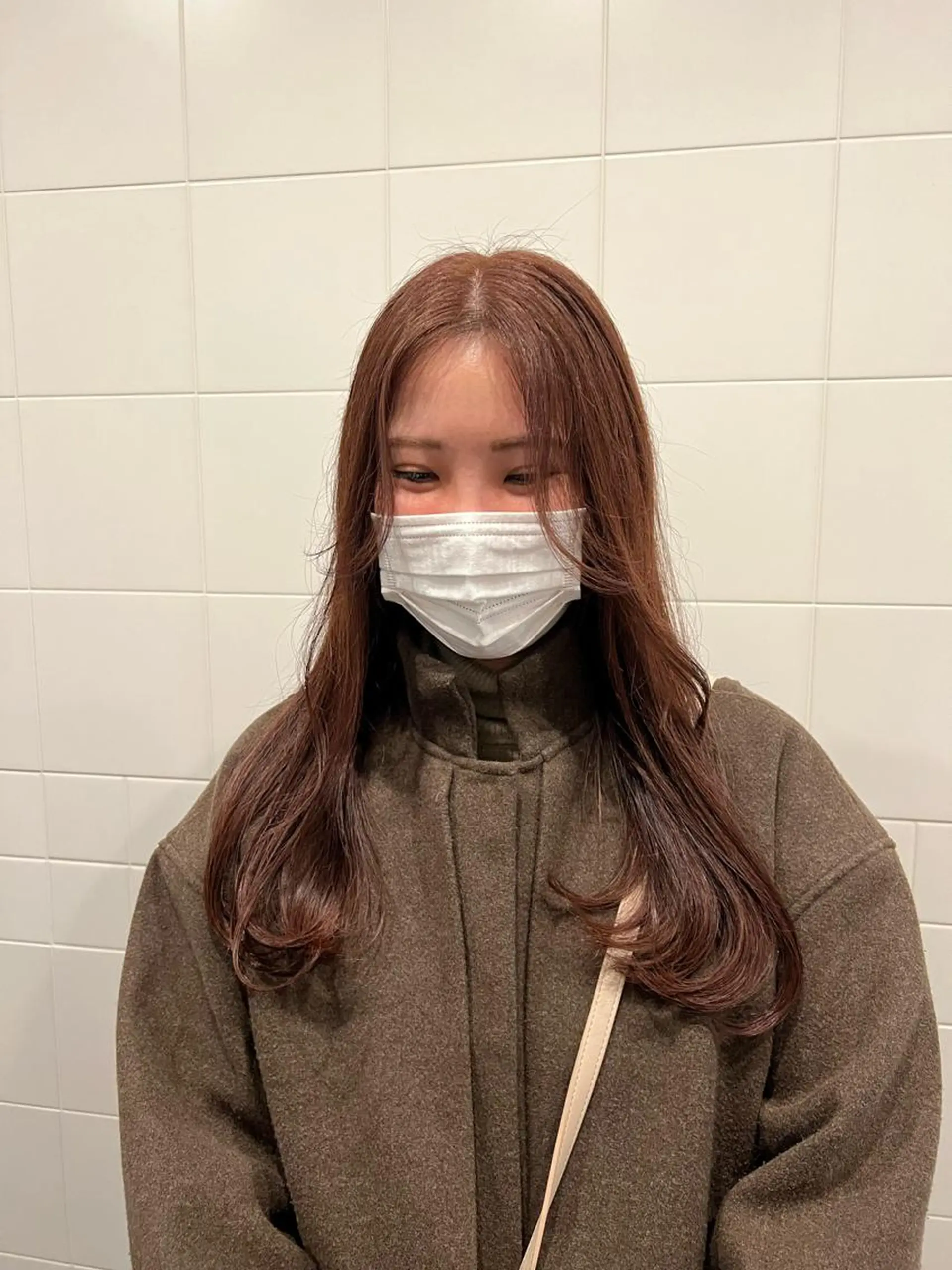 セミロング カラー ピンクカラー honen RUKAのヘアスタイル