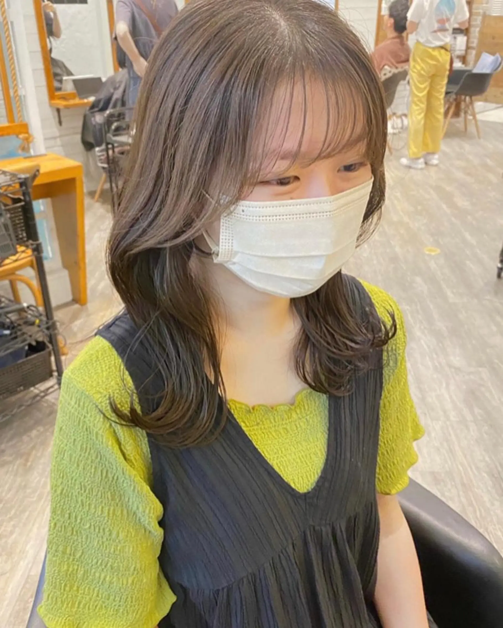 セミロング カラー ベージュカラー オリーブベージュ オリーブカラー 🌟アレンジが似合う カラー🌟Rumiのヘアスタイル