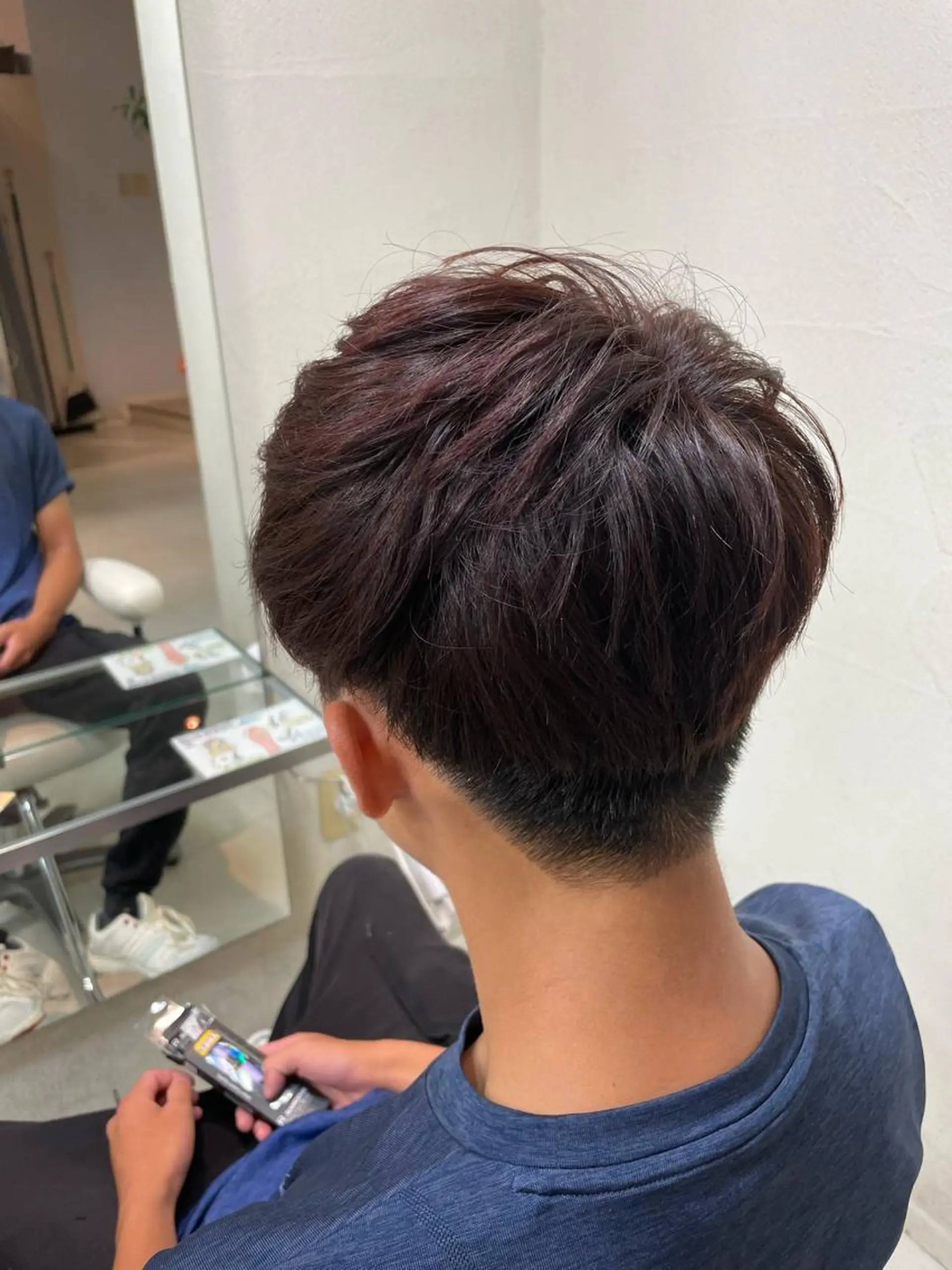 ショート カラー メンズ マッシュ ブラウンカラー ピンクカラー ピンクブラウン カット 藤田 聖矢のヘアスタイル