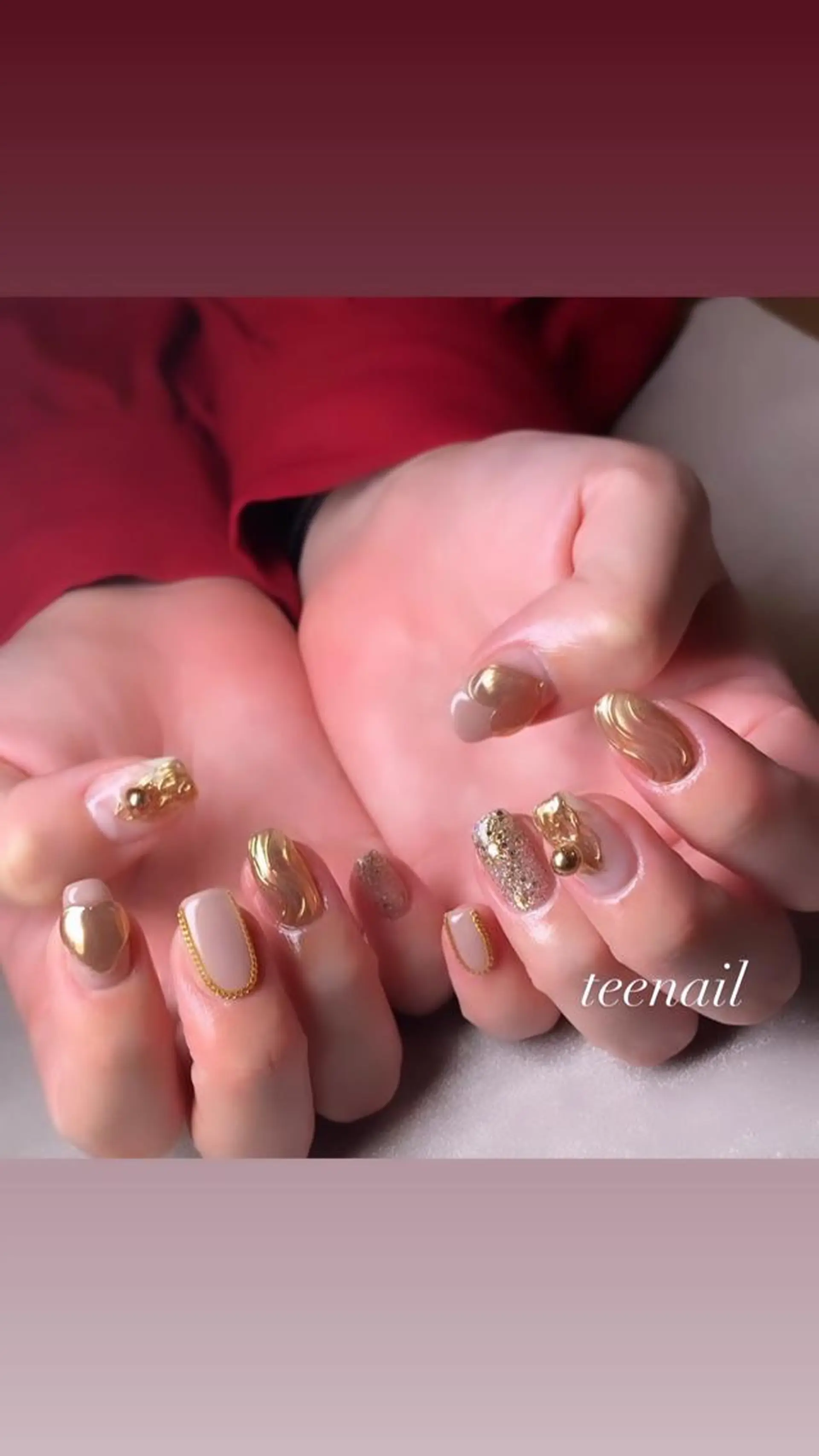 ネイル ハート ミラーネイル ニュアンスネイル 春ネイル ワンホンネイル teenail 21のネイルデザイン