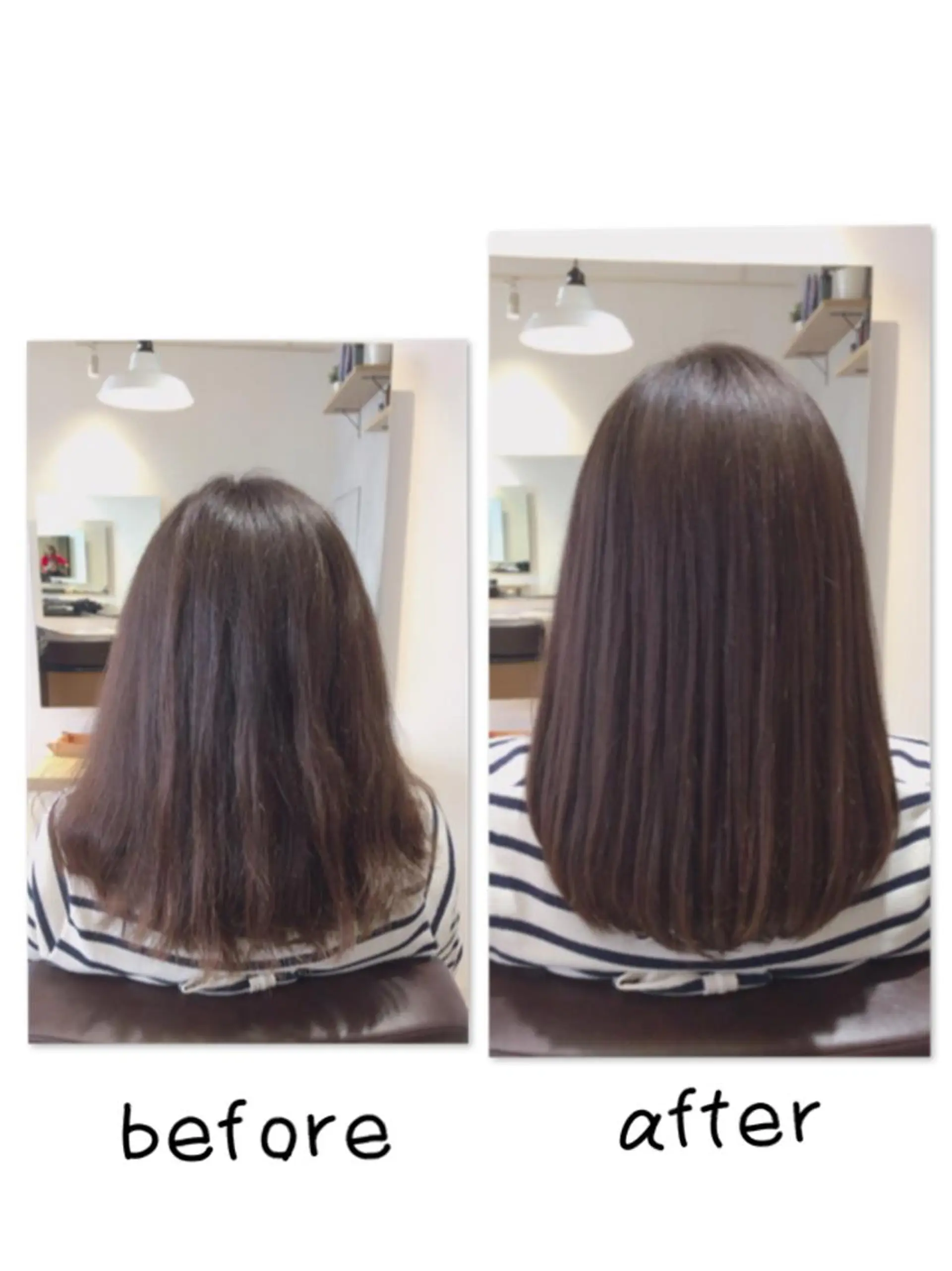 セミロング 縮毛矯正 福地 礼奈のヘアスタイル