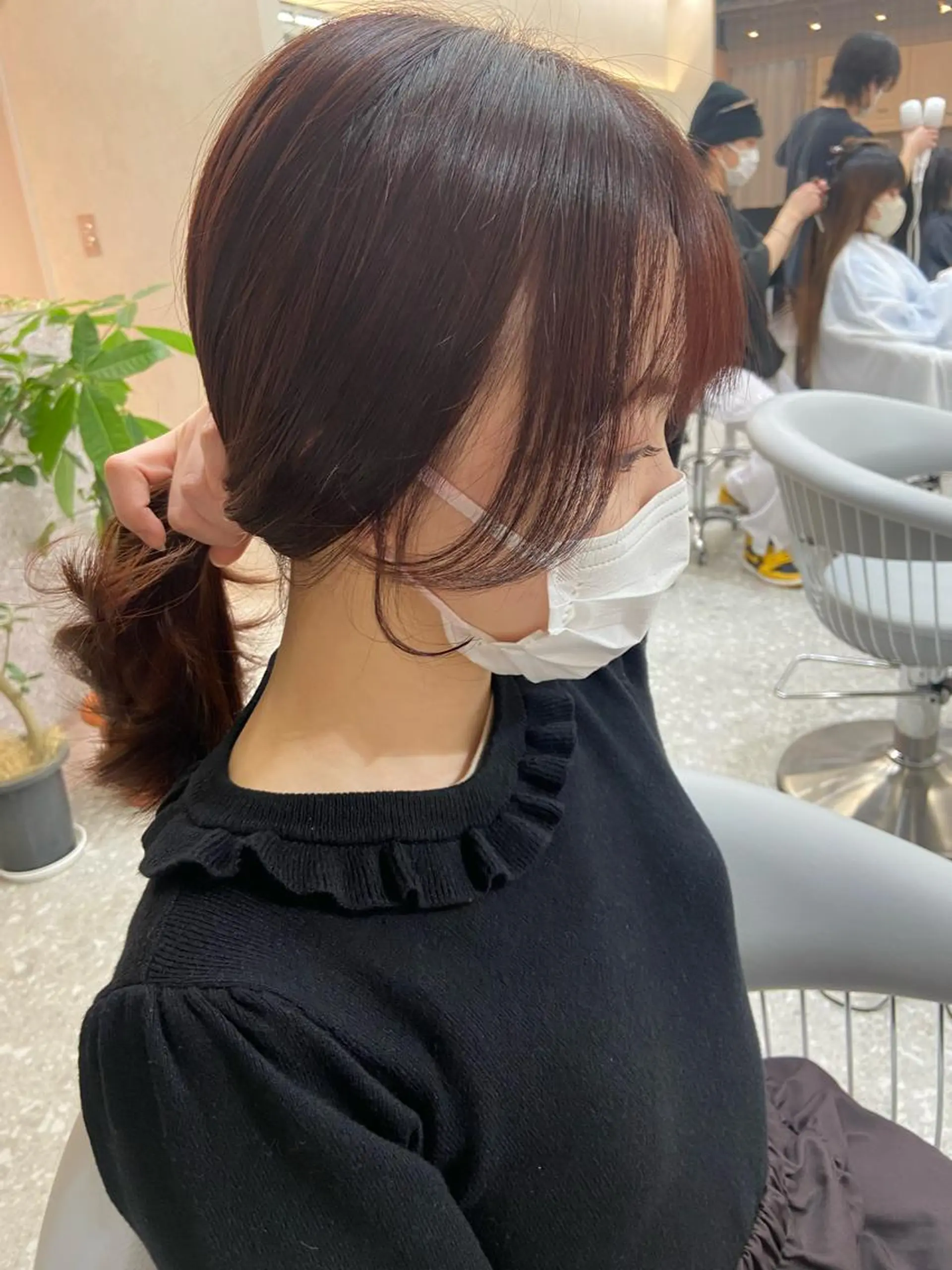 ミディアム 韓国風ヘア おくれ毛 新宿/韓国ヘア 中明度カラー/かやのヘアスタイル