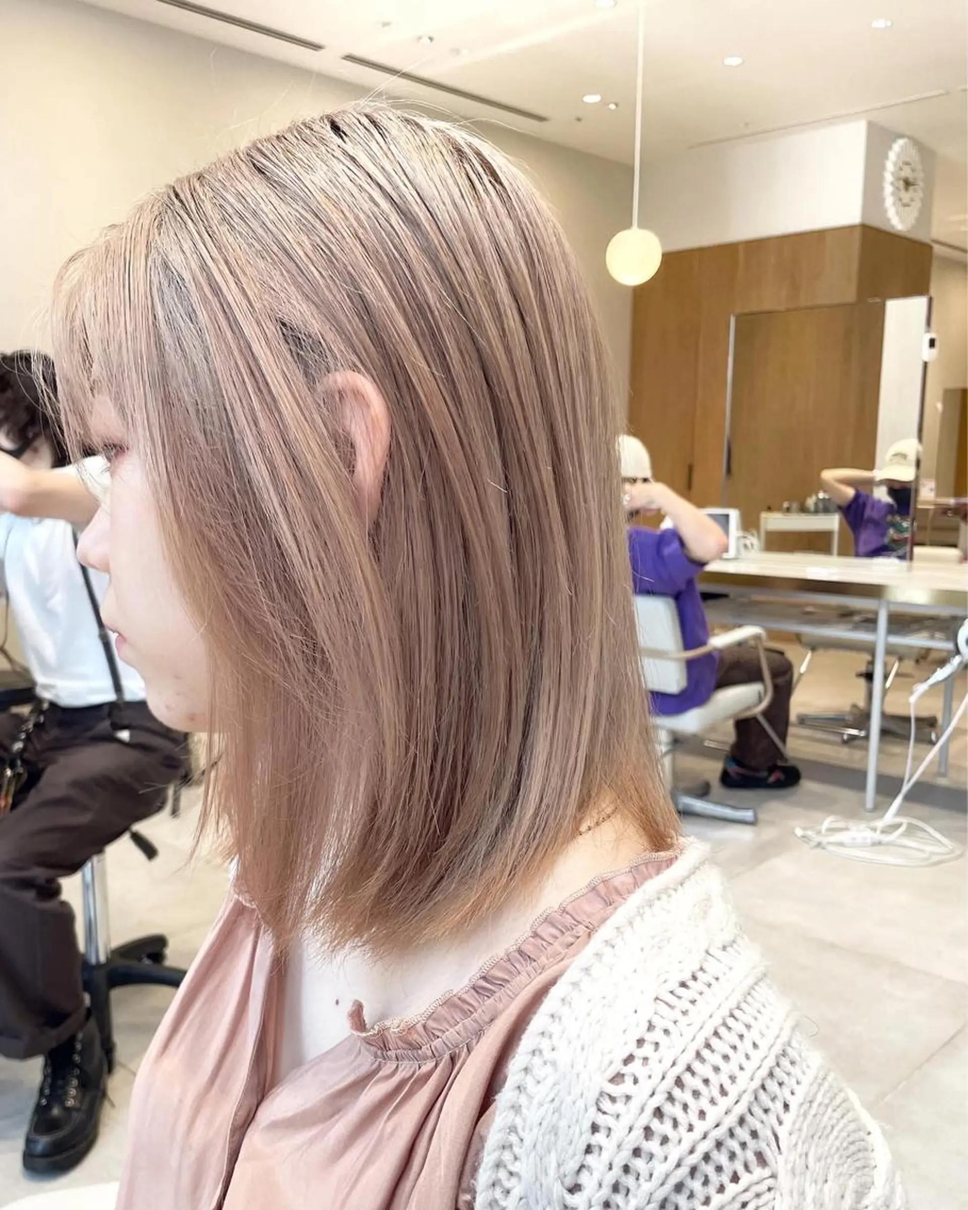 ミディアム カラー ヘアカラー トリートメント ヘアセット レイヤー専門家 ダブルカラー修のヘアスタイル