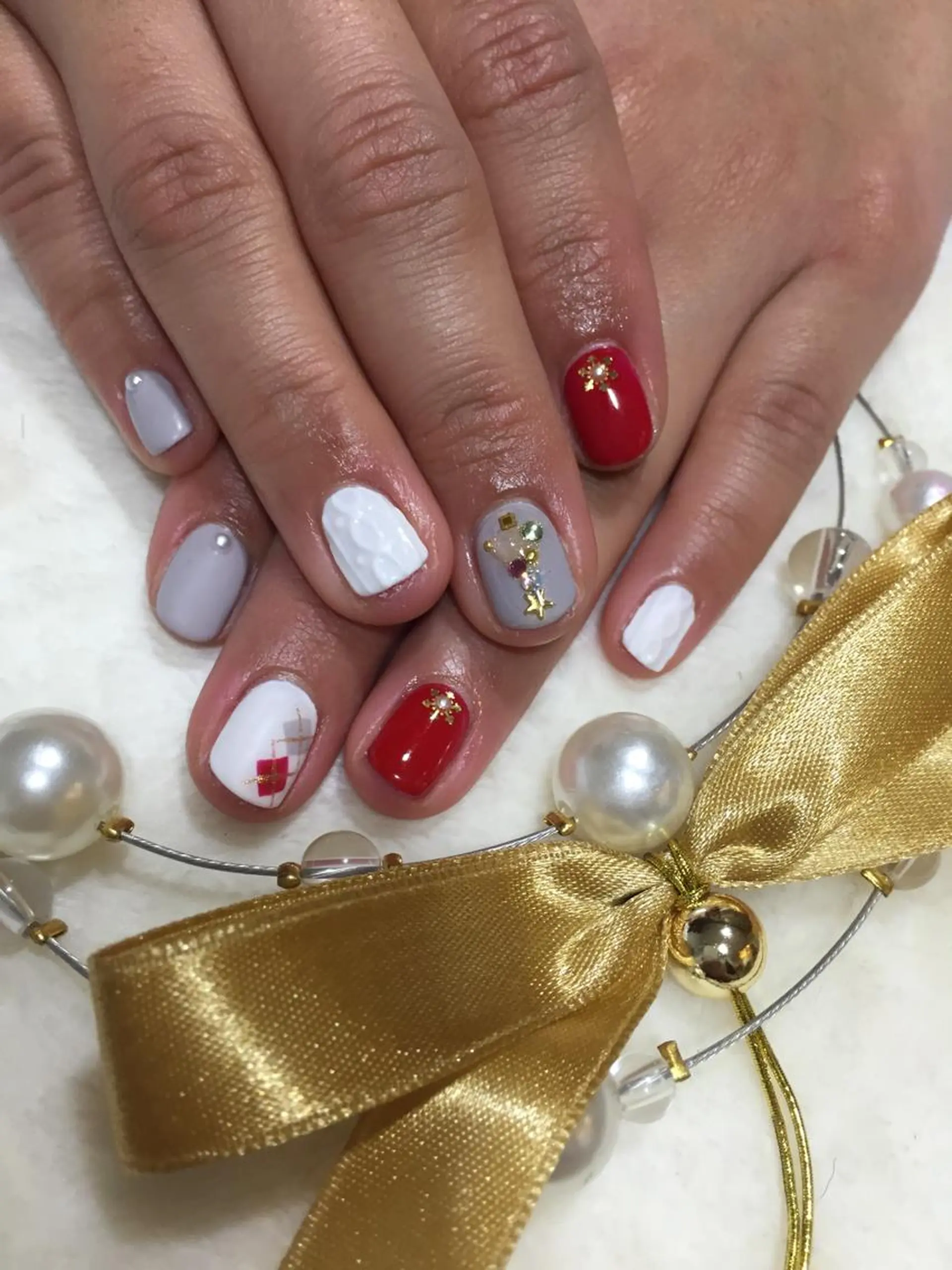 ネイル 冬ネイル クリスマス Sympa 𝓜iwako🐰ᩚのネイルデザイン