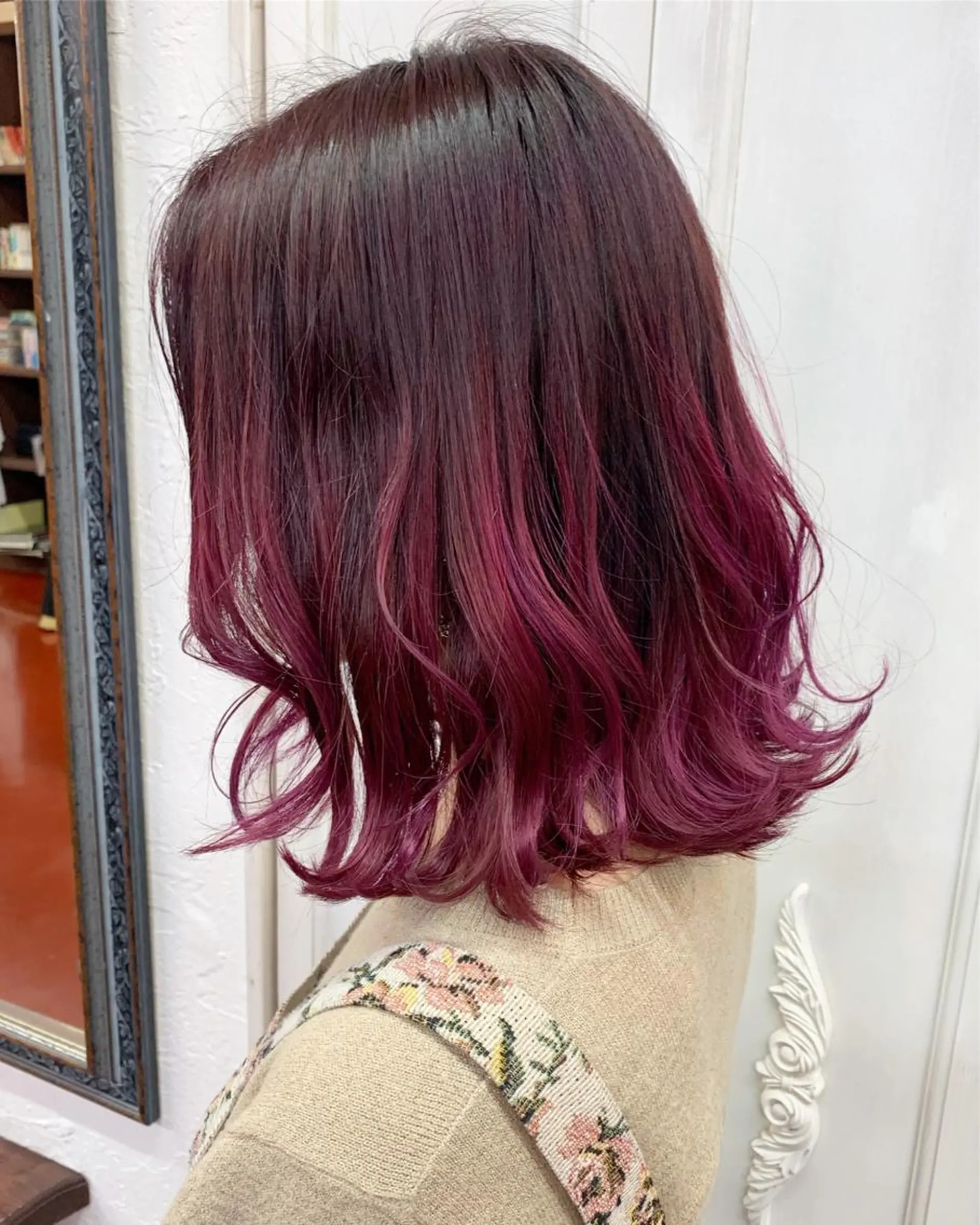 ミディアム カラー ピンクベージュ/新潟 万代/高橋桃葉🍑のヘアスタイル