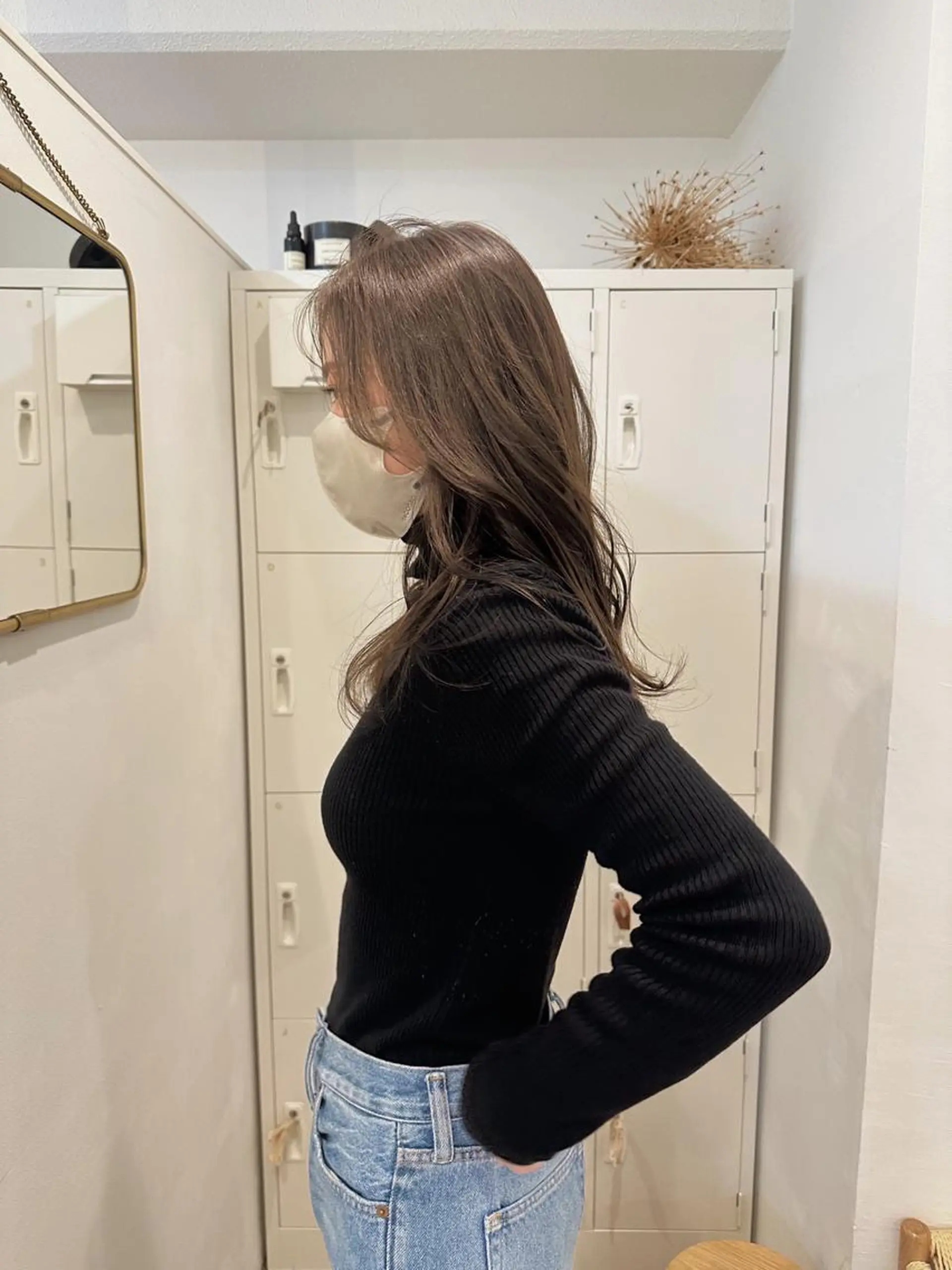 ロング カラー ブリーチ 透明感カラー ブリーチなしカラー 梅田／ベージュ レイヤー／ヌマタのヘアスタイル