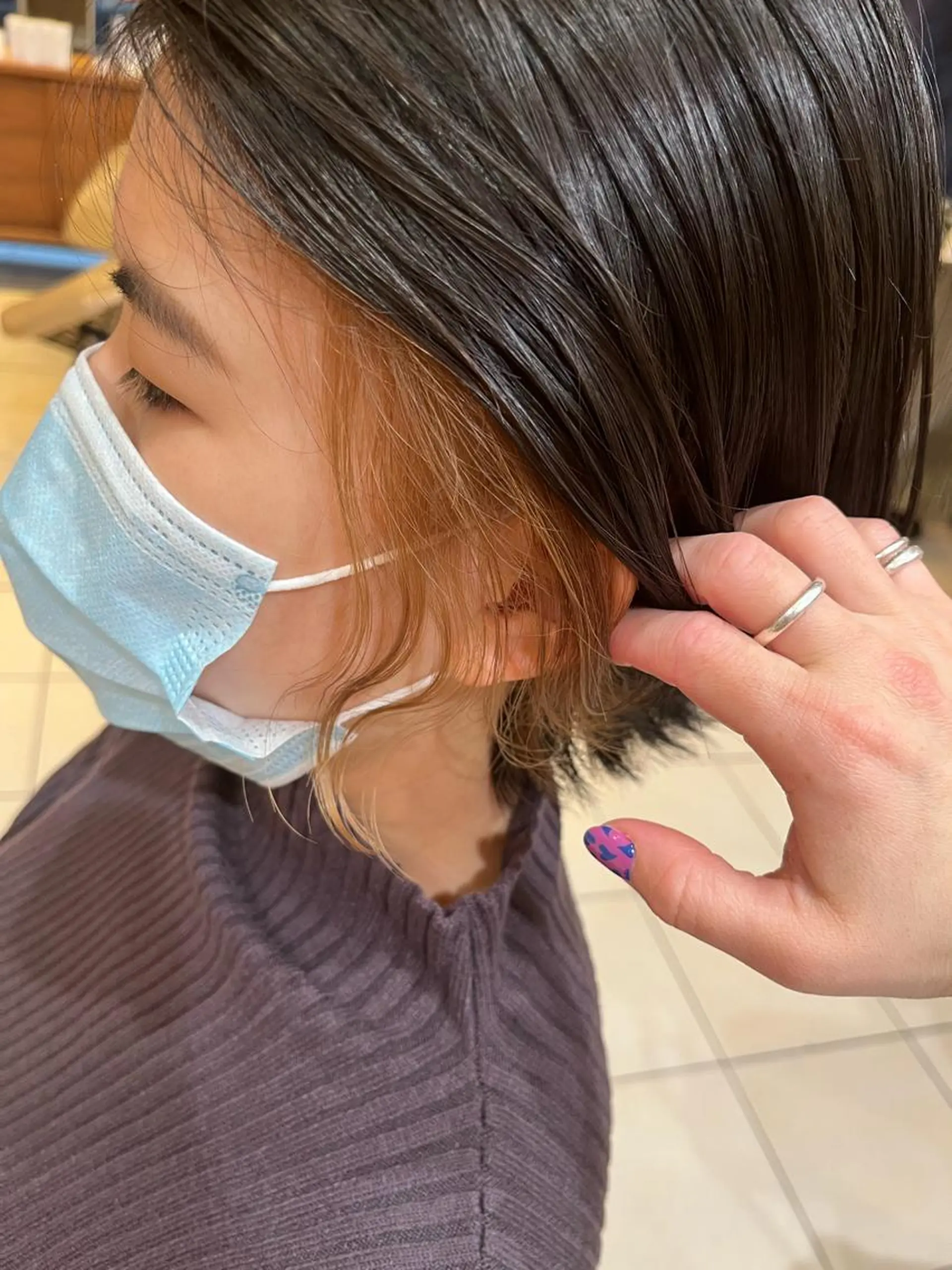 ショート カラー カット ヘアカラー ハイトーンカラー🩵 耳ツボジュエリー👂のその他イメージ