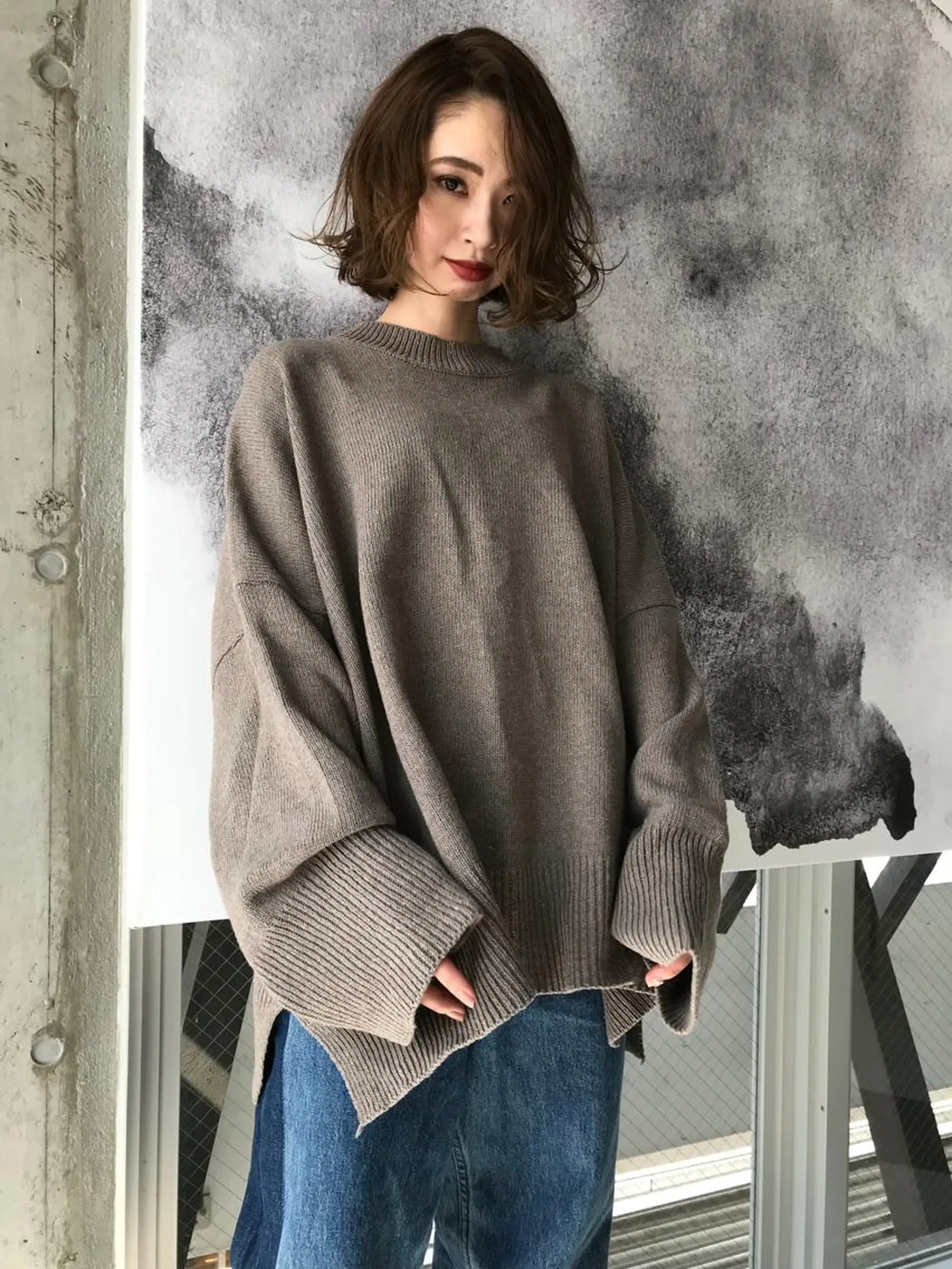 ミディアム カラー パーマ ヘアアレンジ ナツメダ ダイキのヘアスタイル