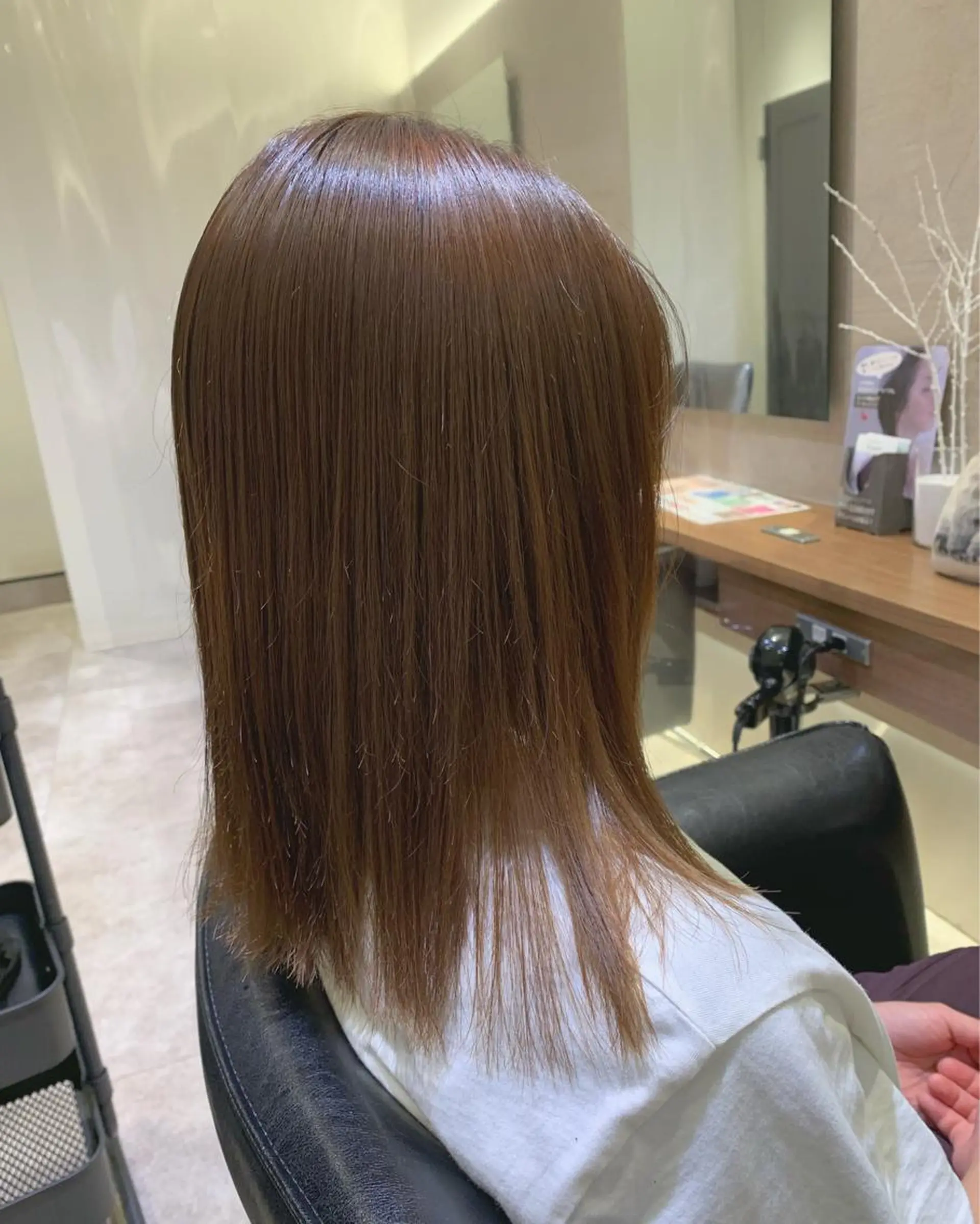 ミディアム 縮毛矯正 トリートメント 🫧韓国ヘア 透明感 カラー🫧福田 楓のヘアスタイル