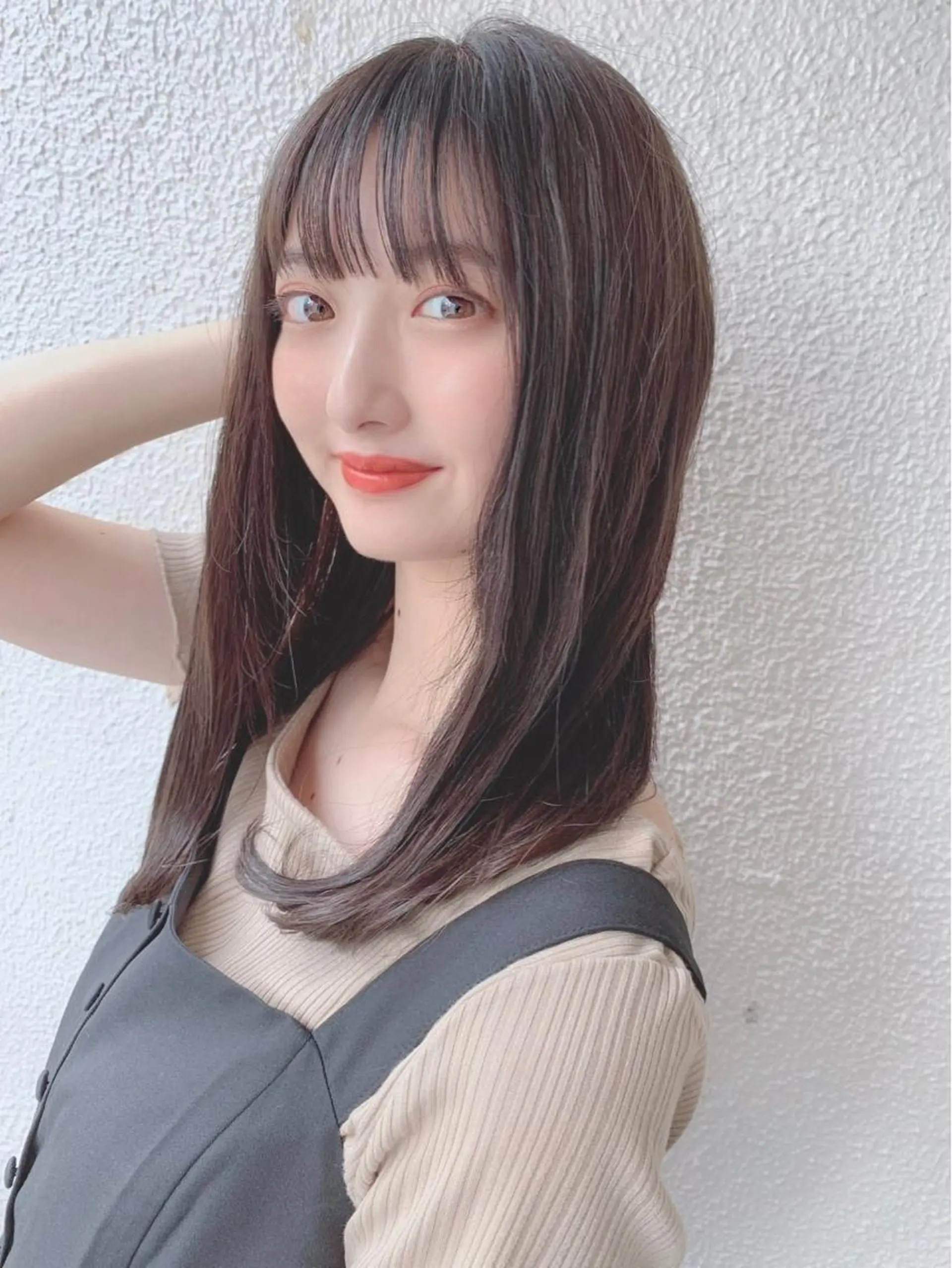 セミロング カラー パーマ ヘアアレンジ アディクシーカラー 透明感カラー 【公式】amble luxe池袋東口🩷のヘアスタイル