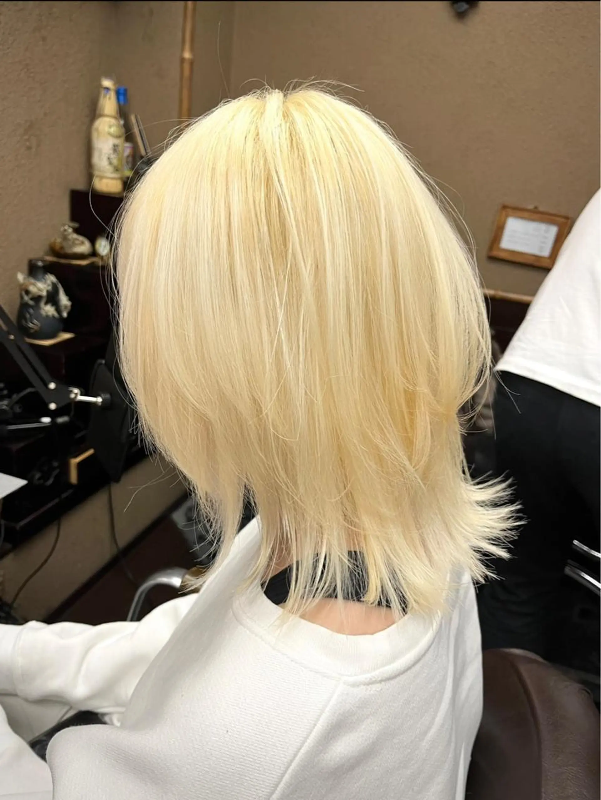 セミロング カラー セミロングパーマ バレイヤージュ ブリーチ ケアブリーチ ダブルカラー KAH所属・Koichi Satoのヘアスタイル
