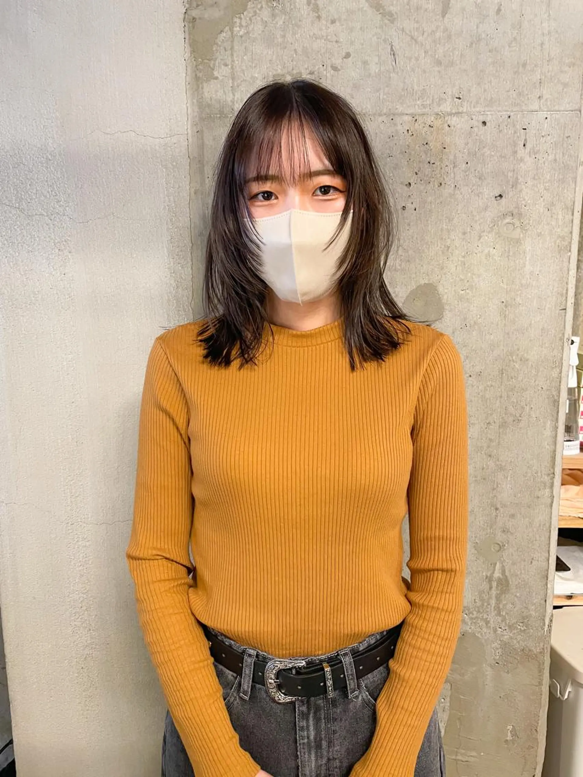 ミディアム カラー パーマ/レイヤー 岩山丈一郎のヘアスタイル