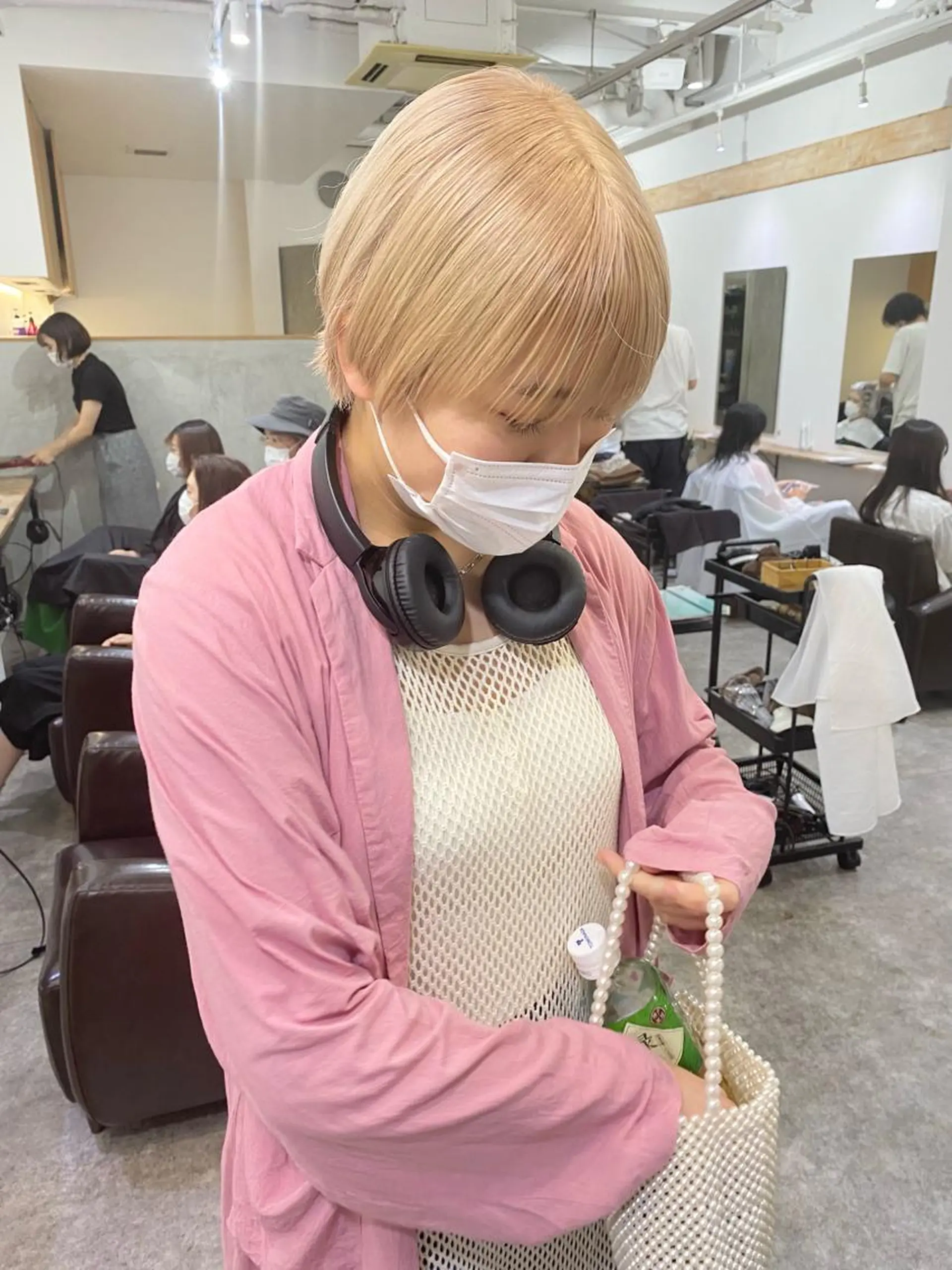 ショート カラー ベージュカラー ハイトーンカラー ハイトーンベージュ ヘアカラー 森貴裕/ベージュ/ パーマ/オリーブのヘアスタイル