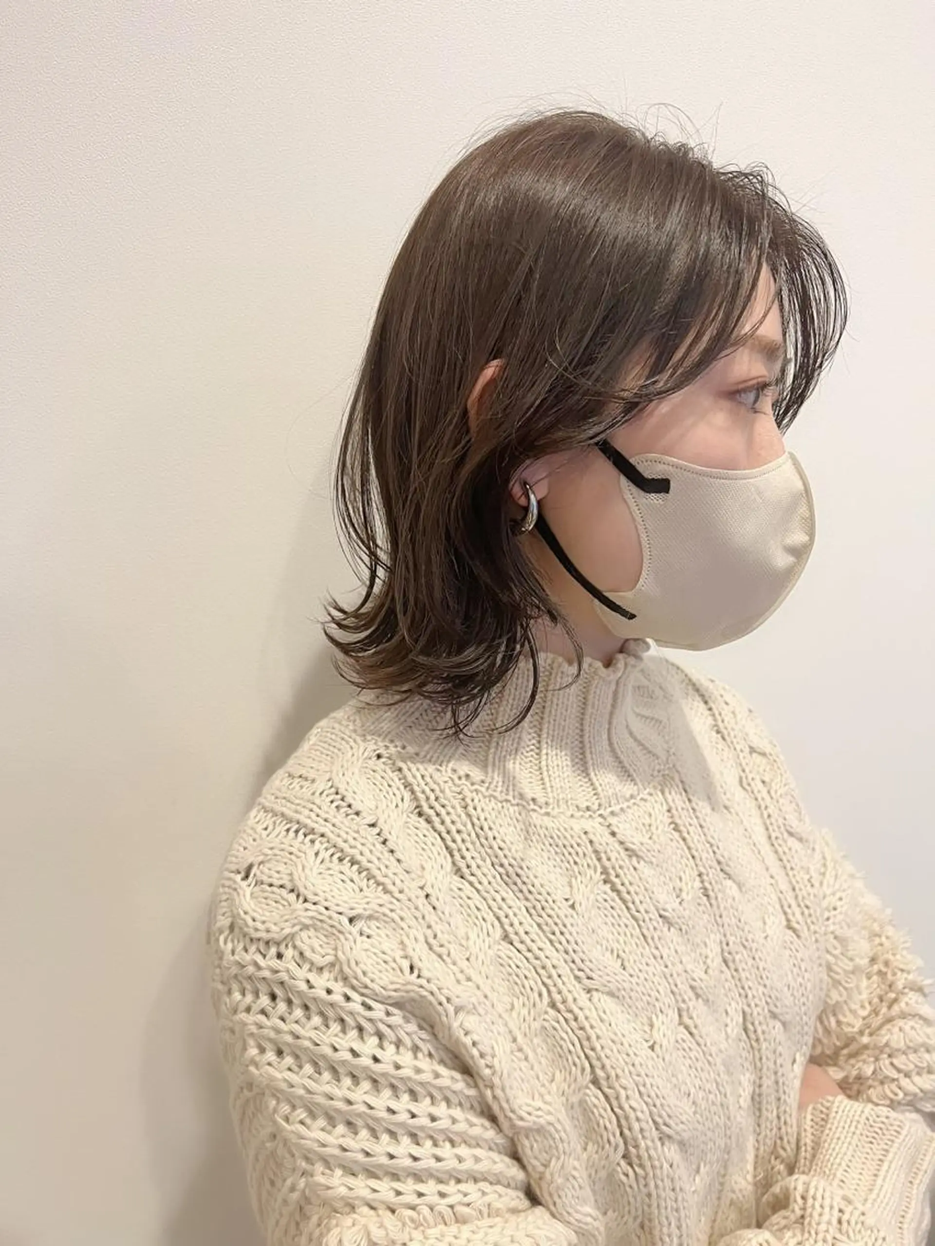 ミディアム ボブ くびれヘア カット 藤本 静香のヘアスタイル