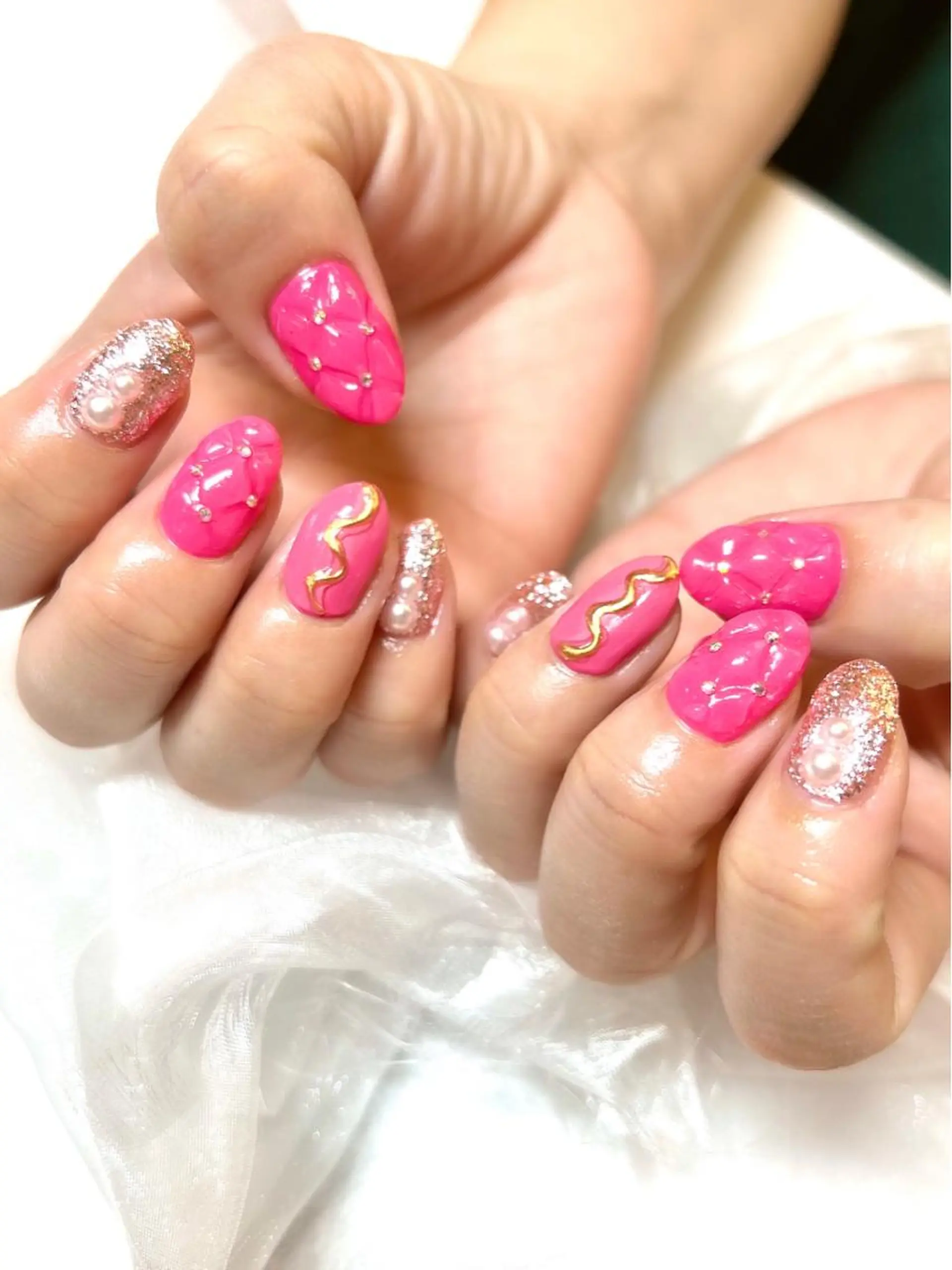 ネイル アートネイル オーロラネイル ジェルネイル 韓国ネイル ロングネイル ハンドネイル clover nailのネイルデザイン