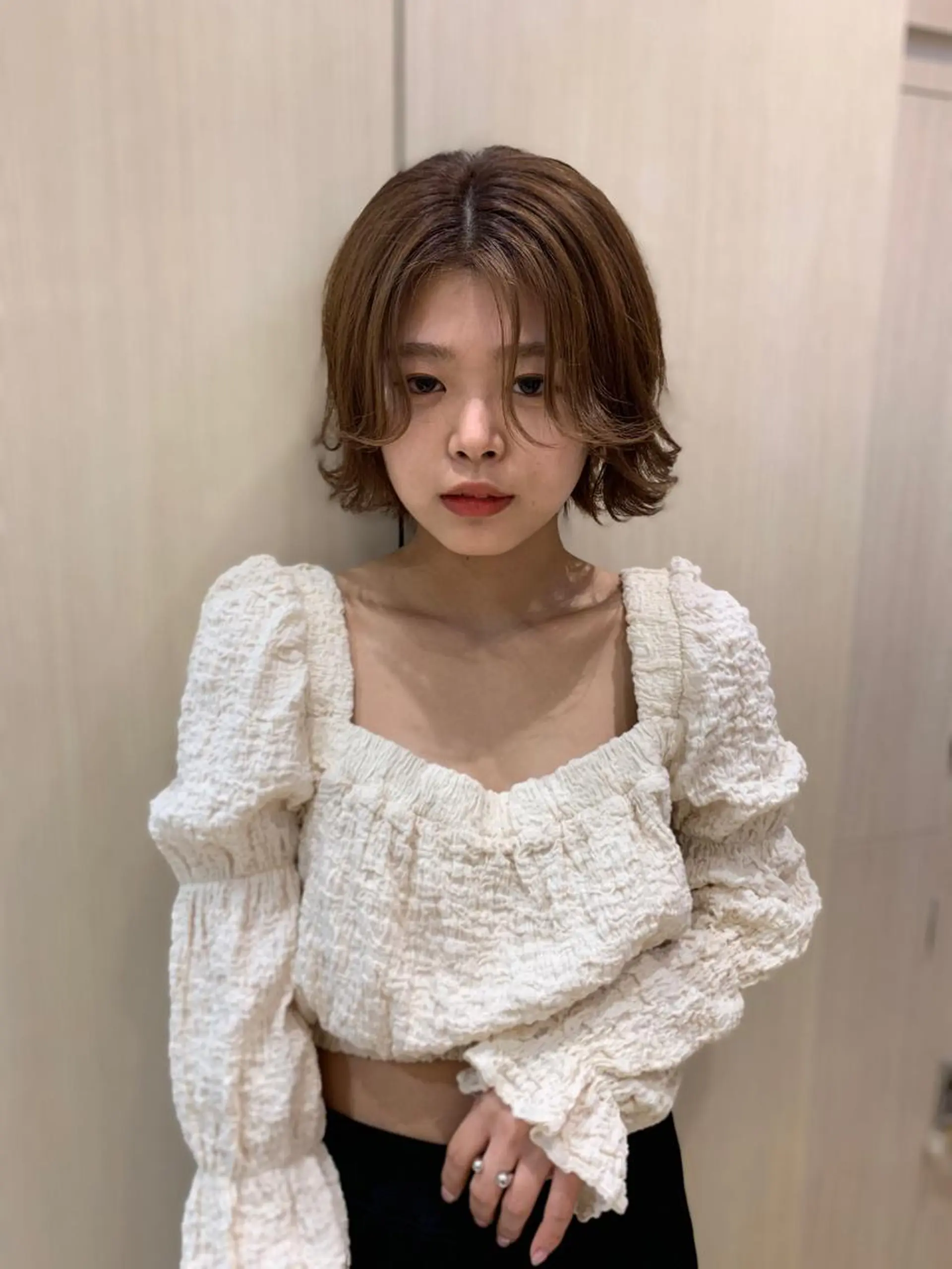 ミディアム カット 藤森 希美のヘアスタイル
