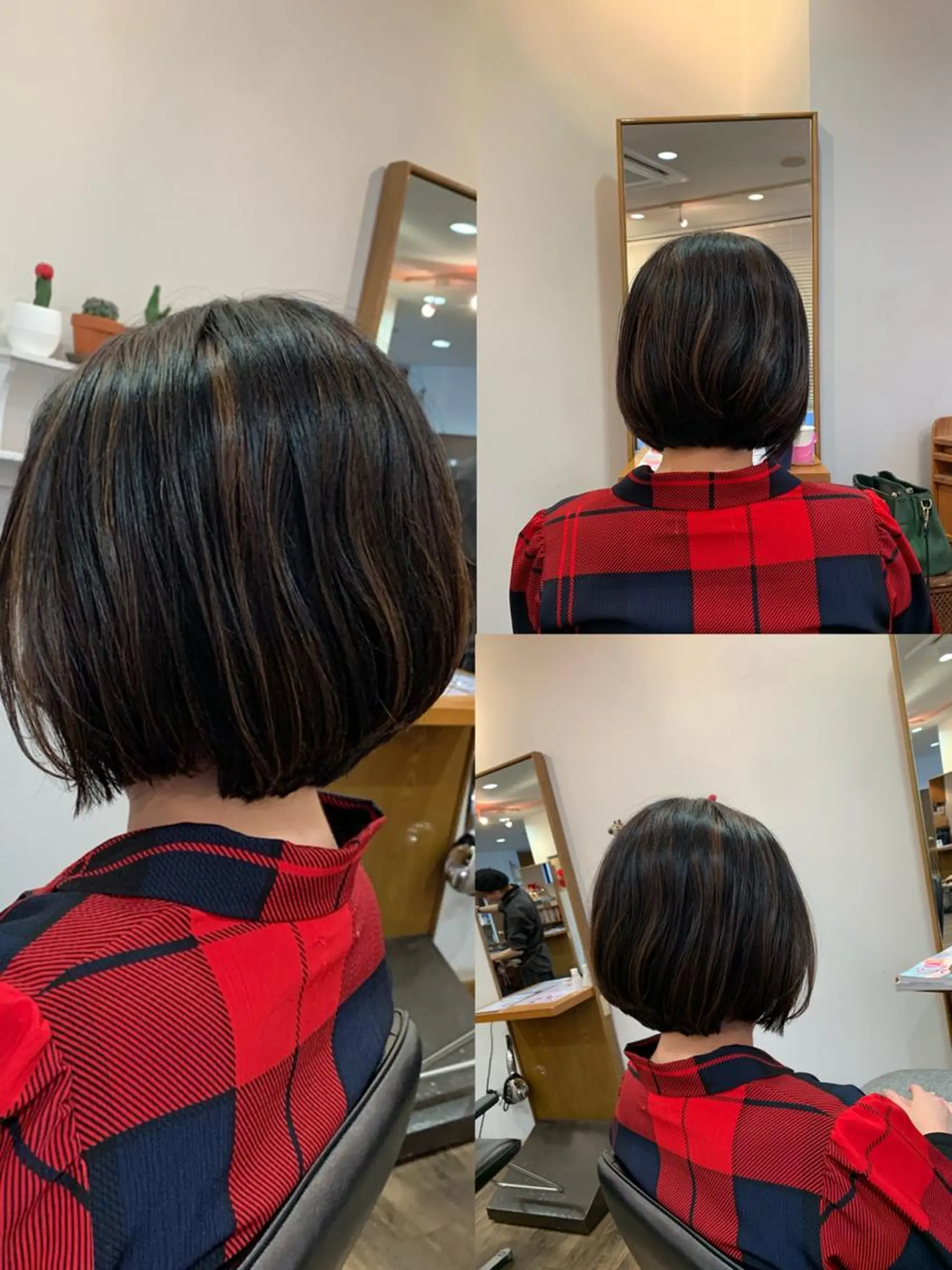 ミディアム ショートボブ ボブ くびれヘア ハイライト カット ヘアカラー 🎨インナーカラー が得意👍新垣⚜️のヘアスタイル