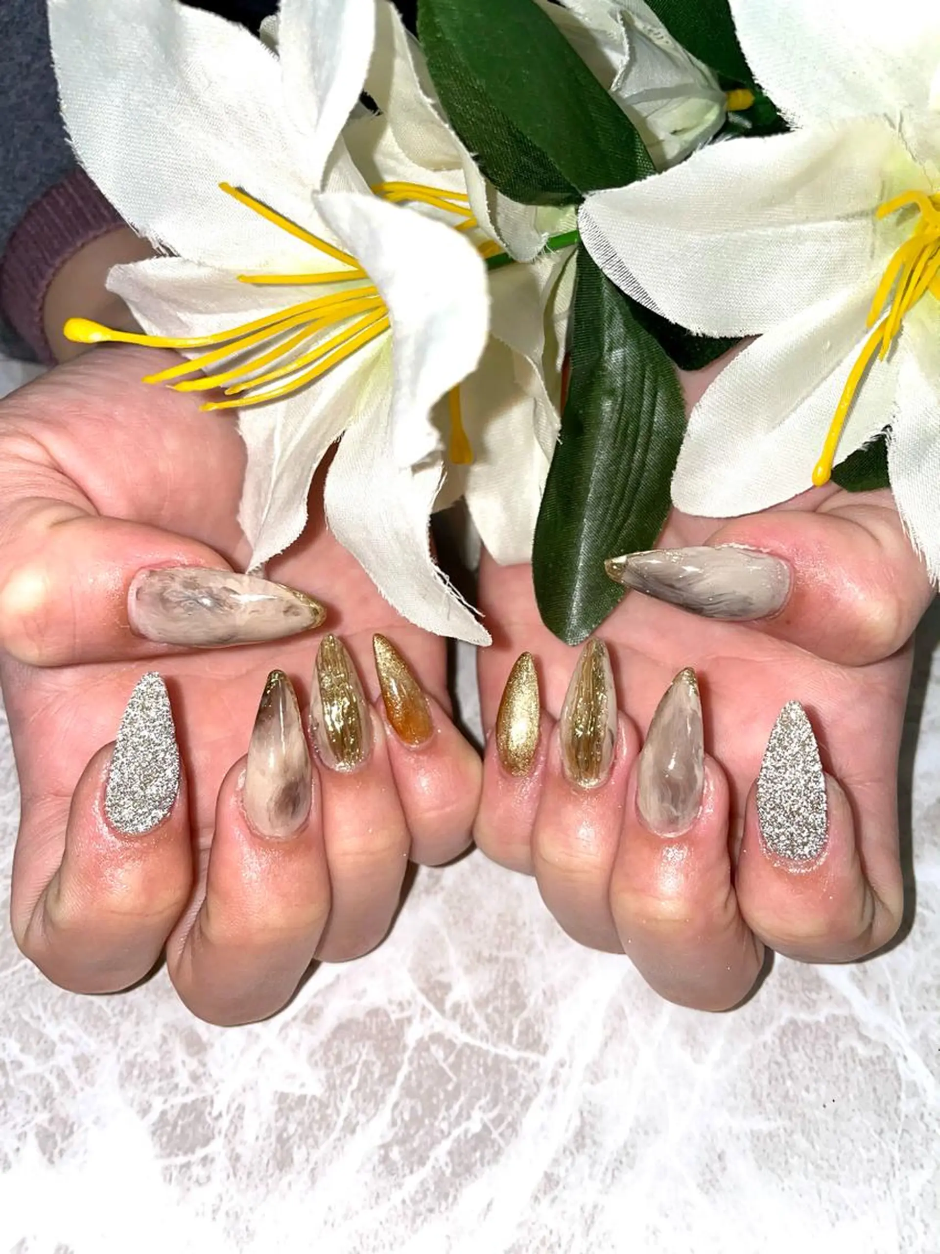 ネイル フラッシュネイル ラメ(グリッター) マグネットネイル ミラーネイル BINERVA所属・BINERVA nail salonのネイルデザイン