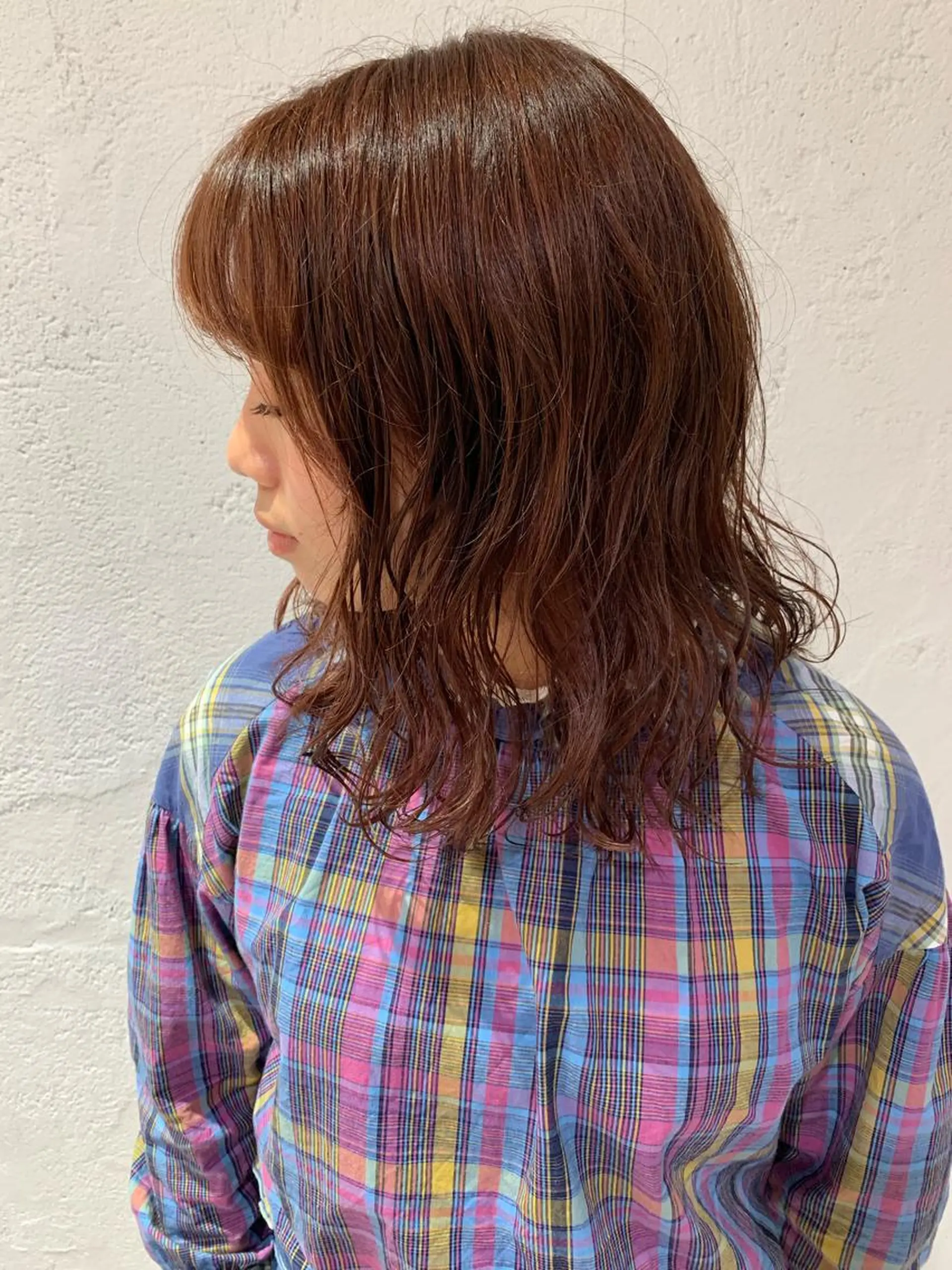 ミディアム カラー ヘアアレンジ ミディアムパーマ 🫧透明感カラー/ ボブ/小笠原汐海🪽のヘアスタイル