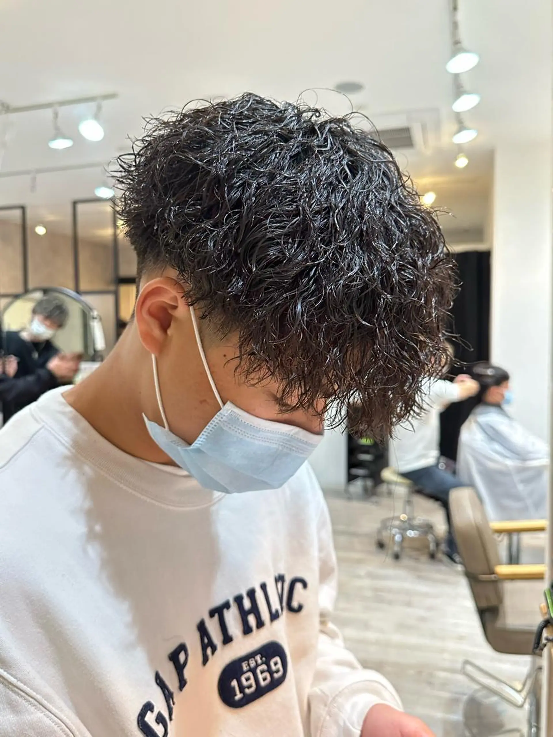ミディアム パーマ メンズ 奥村 悠晏のヘアスタイル