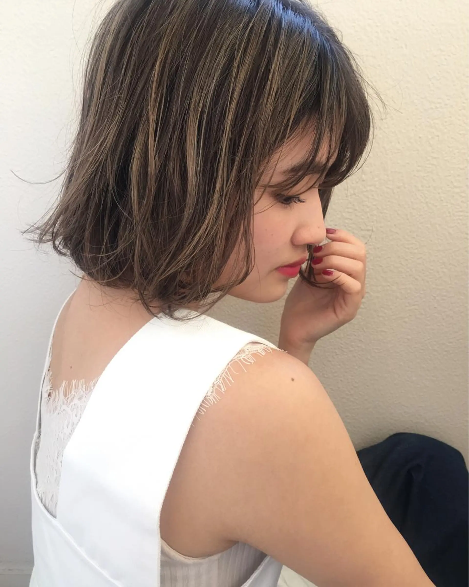 ショート 切りっぱなしボブ ボブ 鎌倉 彩のヘアスタイル