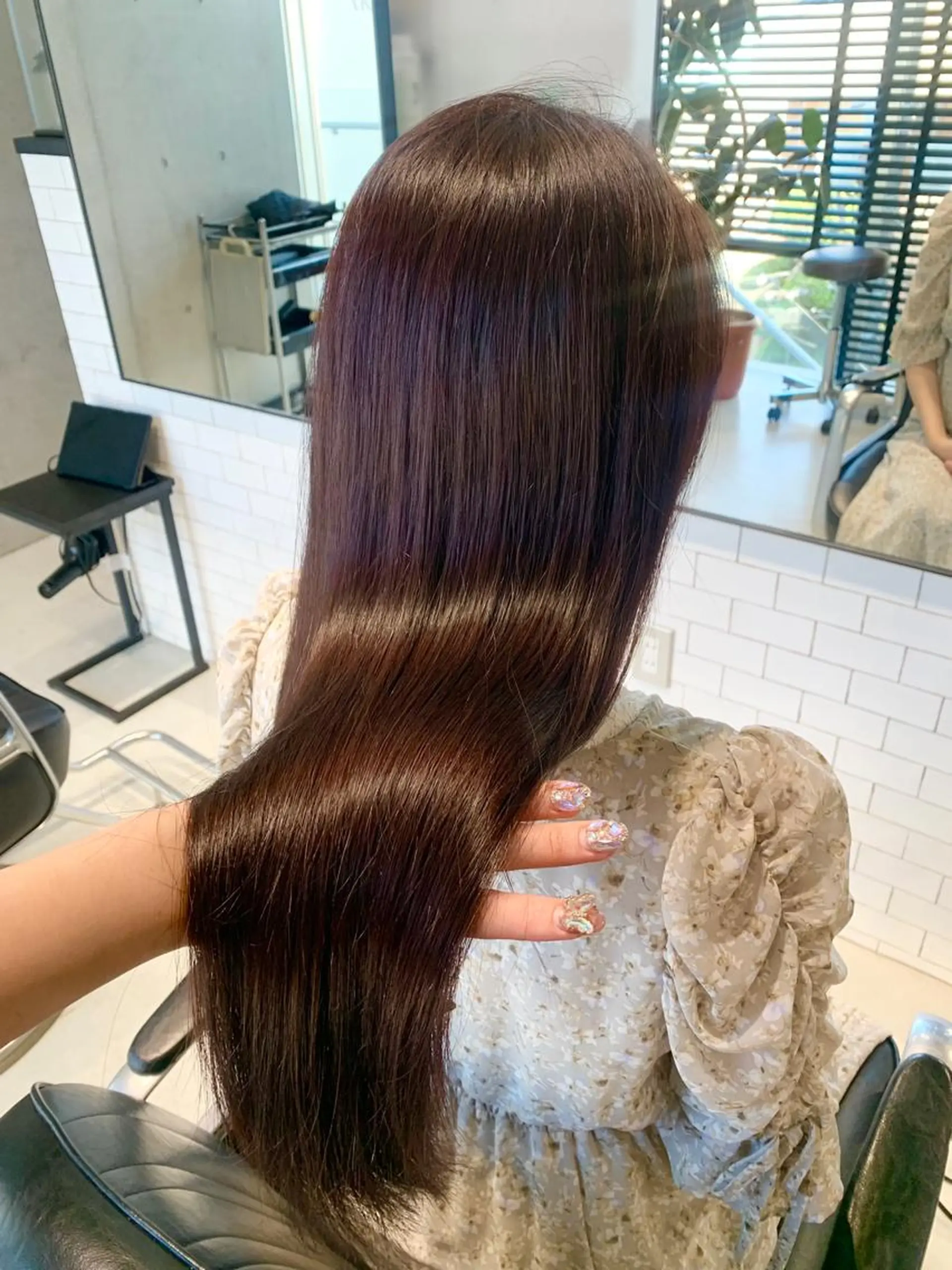 ロング カラー カット ヘアカラー トリートメント ヘッドスパ ヘアセット 透明感/オリーブ/ グレージュ/YUKAのヘアスタイル