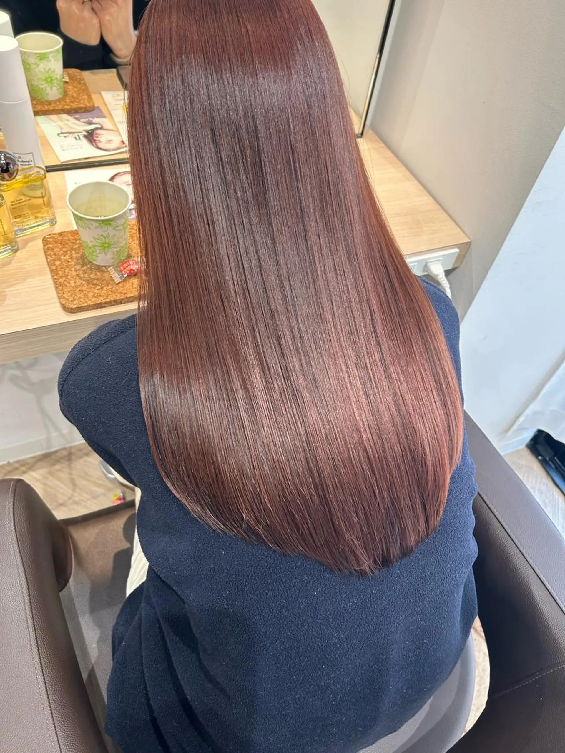 ロング パーマ 髪質改善 縮毛矯正 カット 縮毛矯正 トリートメント 森下 玲奈のヘアスタイル