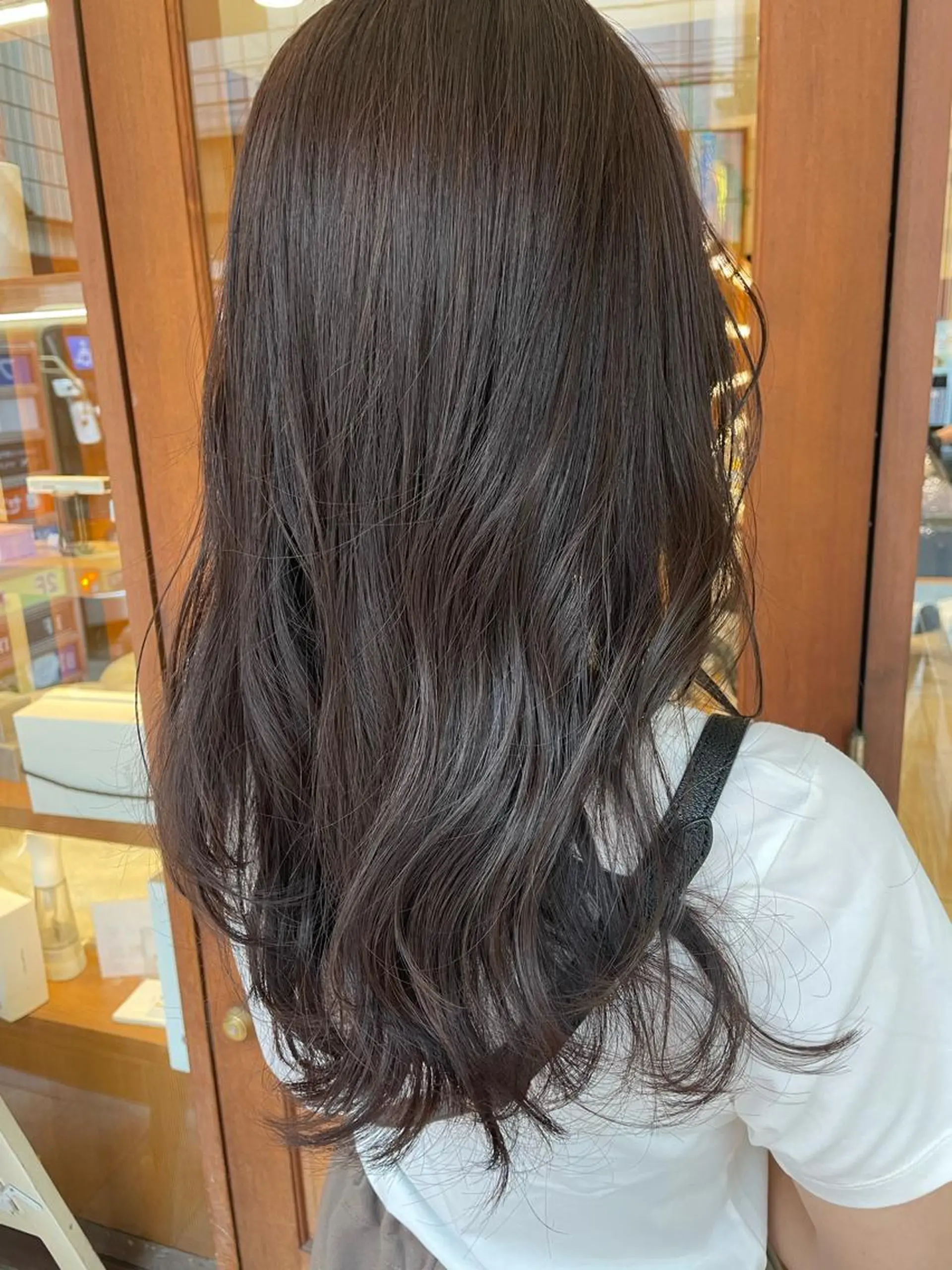 セミロング カラー ベージュカラー ブリーチ グレージュ ブリーチなしカラー 清水　ちひろ ✄トップスタイリストのヘアスタイル