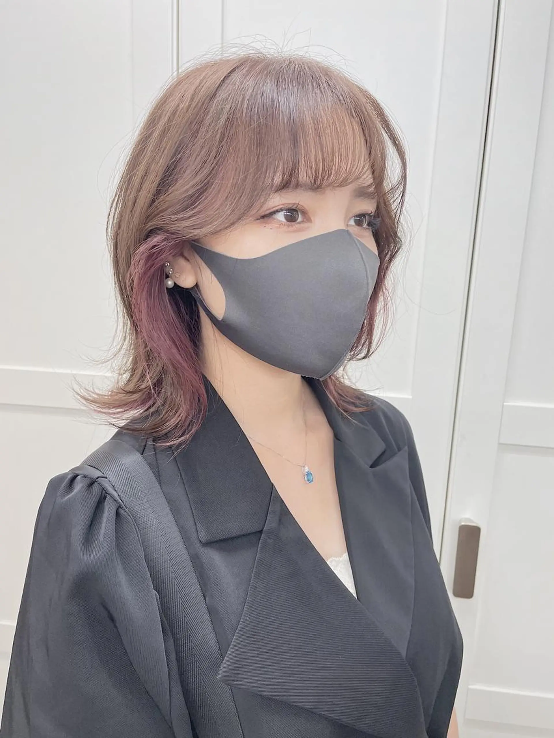 ミディアム カラー インナーカラー ピンクカラー カット ヘアカラー トリートメント ハットリ /北習志野のヘアスタイル