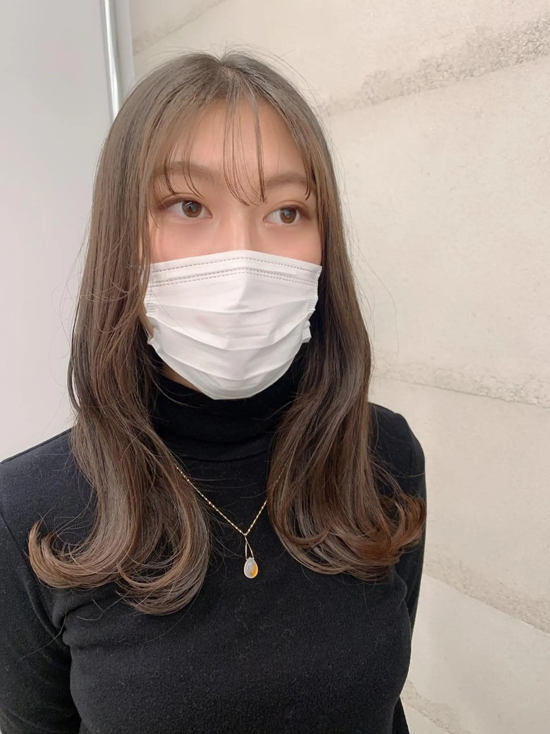 ミディアム カラー 透明感/オリーブ/ グレージュ/YUKAのヘアスタイル