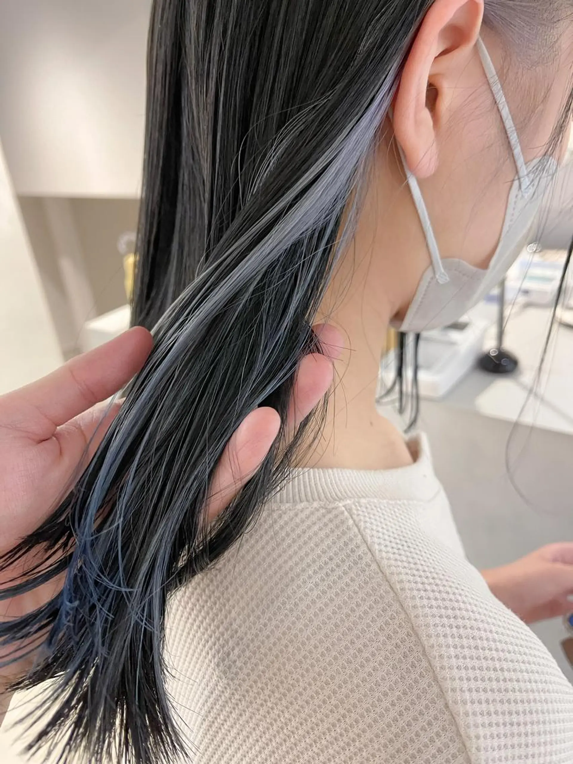 セミロング カラー ブルーカラー カット ヘアカラー トリートメント 川本 裕🌿のヘアスタイル